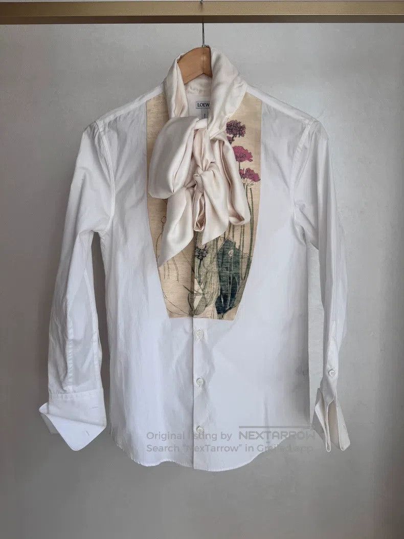 Loewe Loewe Tie-Dye Ribbon Shirt, Floral Print Patchwork Size XXS / US 00 / IT 34 - 2 Thumbnail