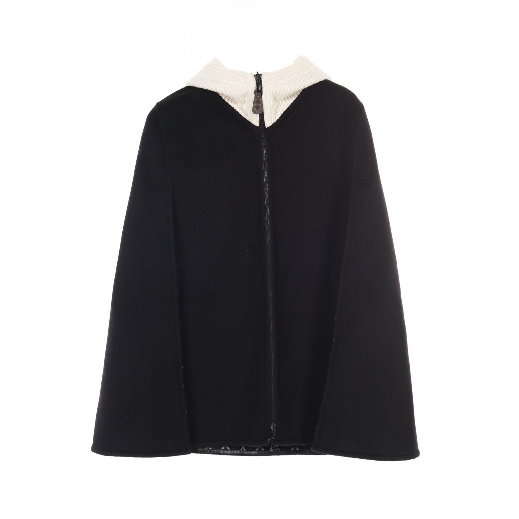 Louis Vuitton Louis Vuitton Louis Vuitton Rib Hood Double Face Wool Silk Poncho Textile Outerwear RW251WWQWEFSC019 DUTY FREE for USA Size ONE SIZE - 1 Thumbnail