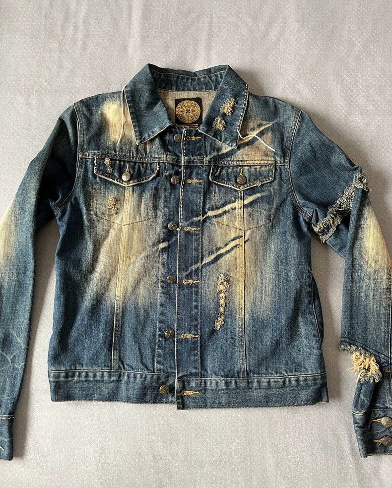 Yohji Yamamoto Vintage Distressed Denim Jacket with Unique Details-2506 Size M / US 6-8 / IT 42-44 - 2 Thumbnail