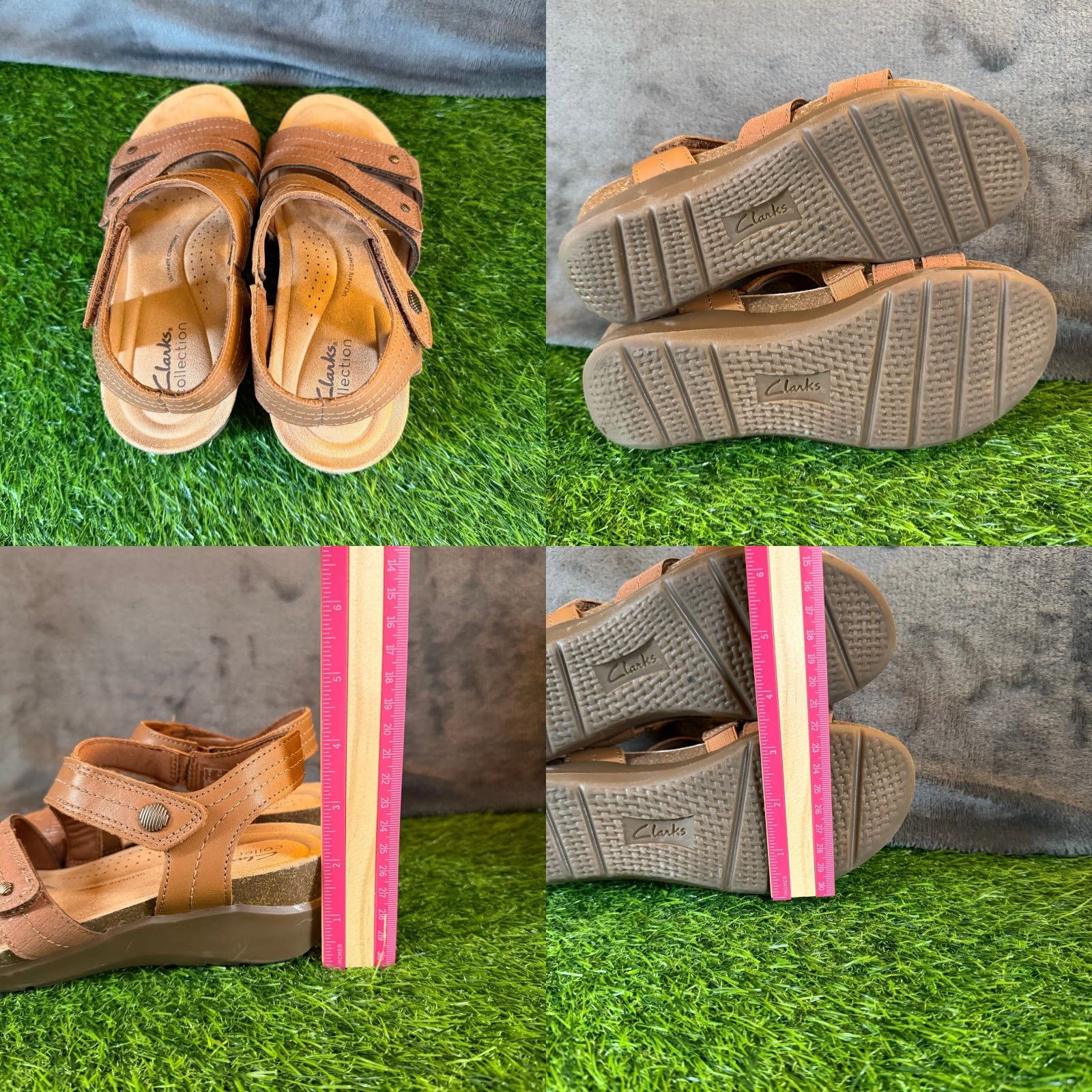Clarks Clarks Sandals Caleene Clara Tan Wedge Strappy Adjustable 6.5 Womens Summer Casual Slide Shoes Womens Size US 7 / IT 37 - 8 Thumbnail