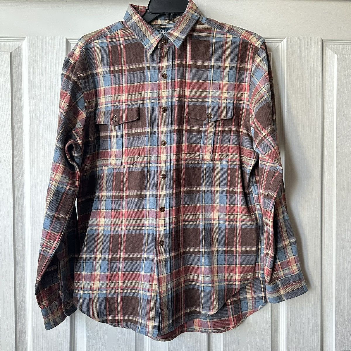 Polo Ralph Lauren Polo Ralph Lauren Flannel Blue Plaid Shirt Large Vintage Size US L / EU 52-54 / 3 - 2 Thumbnail