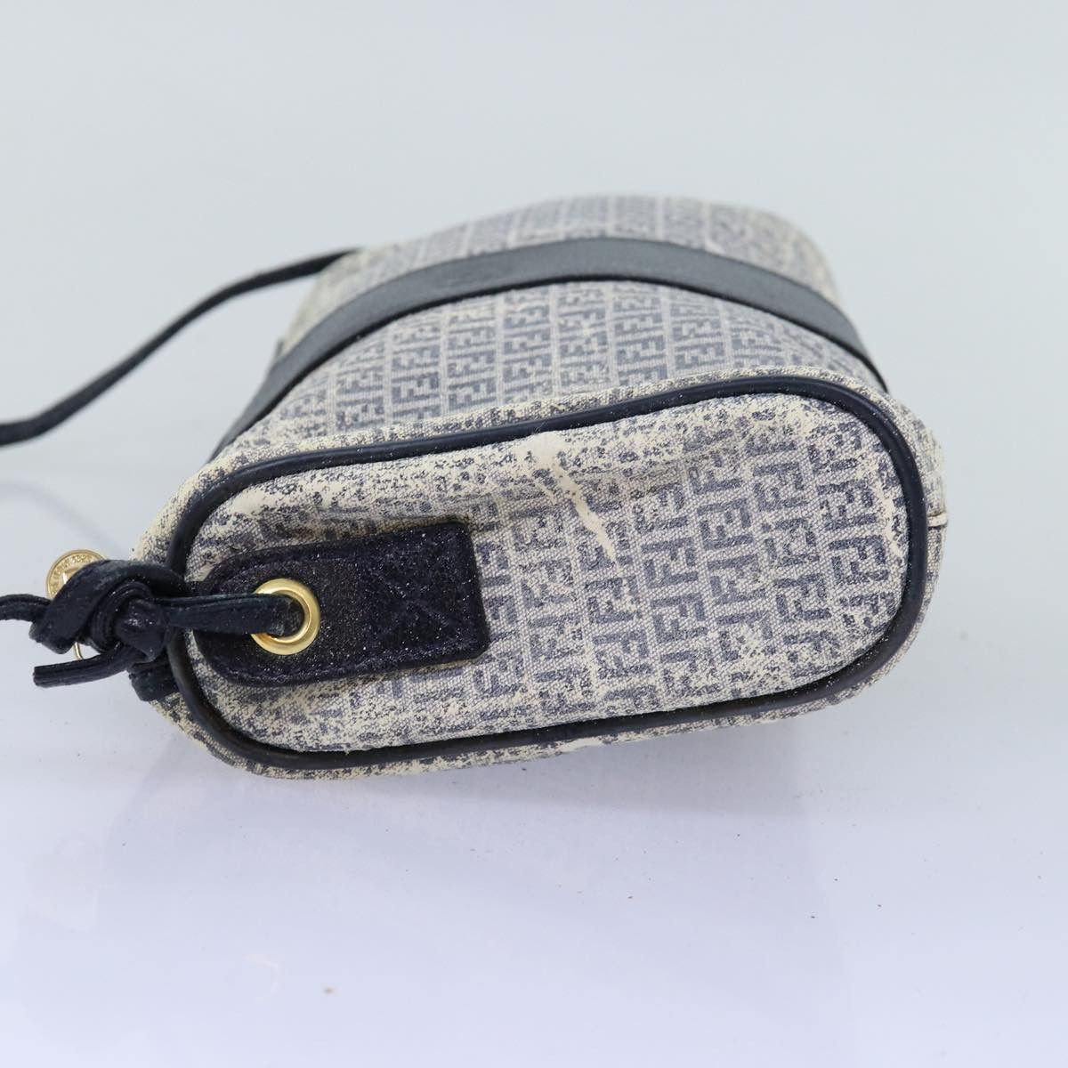 Fendi FENDI Zucchino Canvas Shoulder Bag Coated Canvas White Navy Size ONE SIZE - 3 Thumbnail