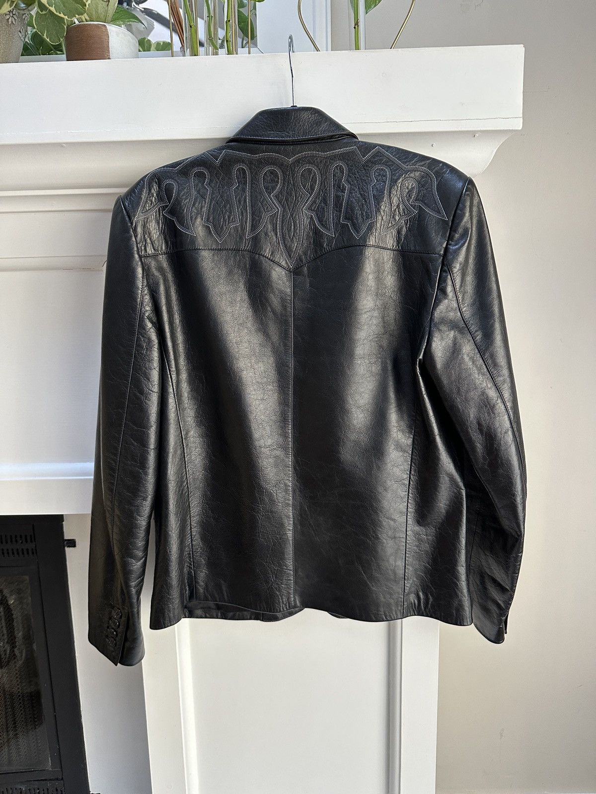 Saint Laurent Paris SS19 Leather Jacket Blazer Western Detail Size US M / EU 48-50 / 2 - 5 Thumbnail