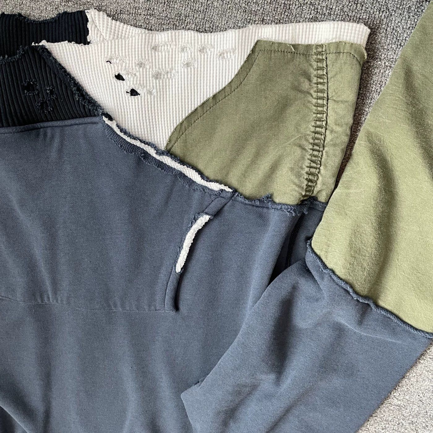 Greg Lauren Greg Lauren colorblocked long sleeve hoodie Navy 3 Size US L / EU 52-54 / 3 - 3 Thumbnail