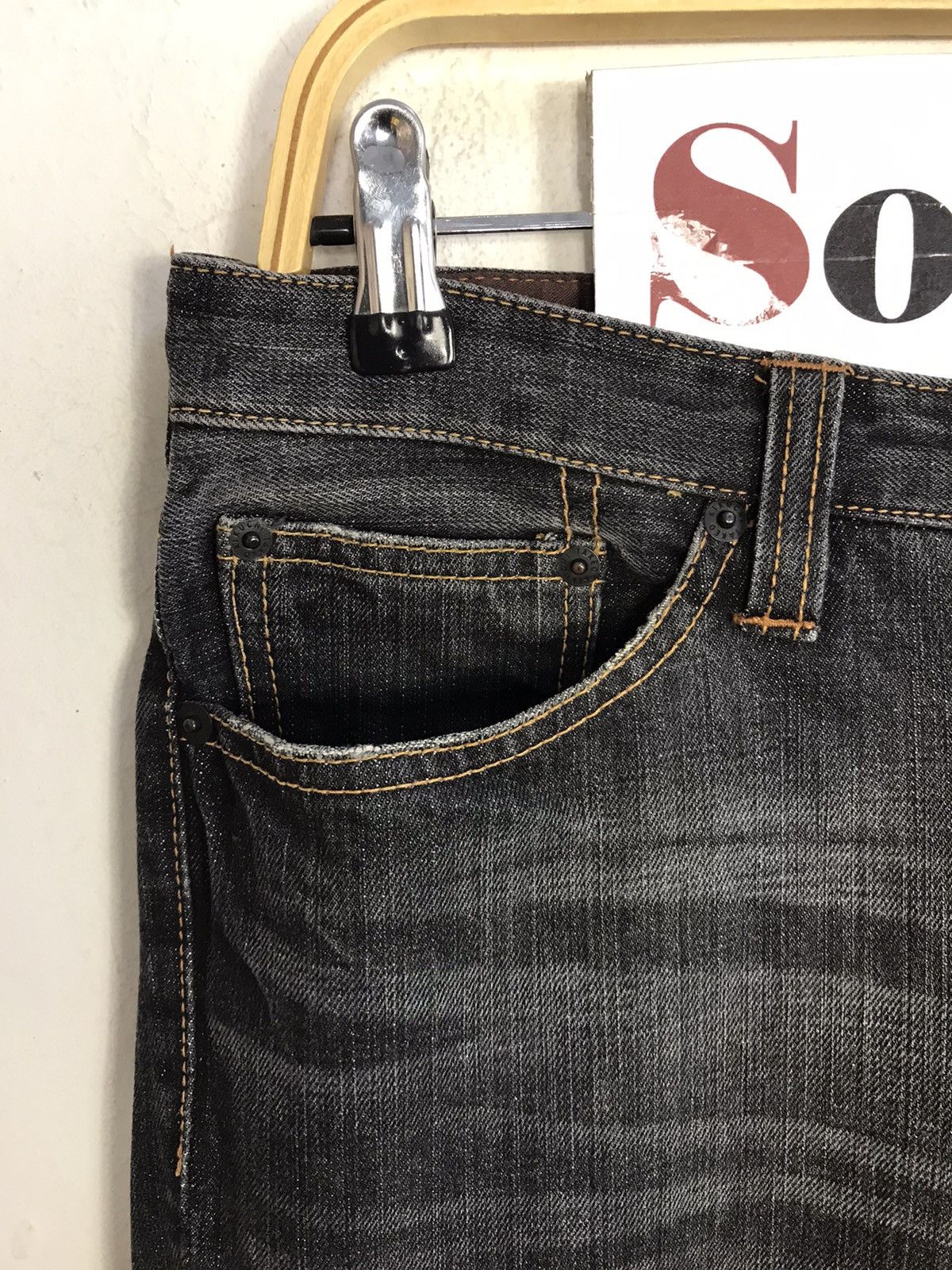 Japanese Brand × Takeo Kikuchi × Vintage Vintage Takeo Kikuchi Black Colour Design Denim Jeans Size US 34 / EU 50 - 6 Thumbnail