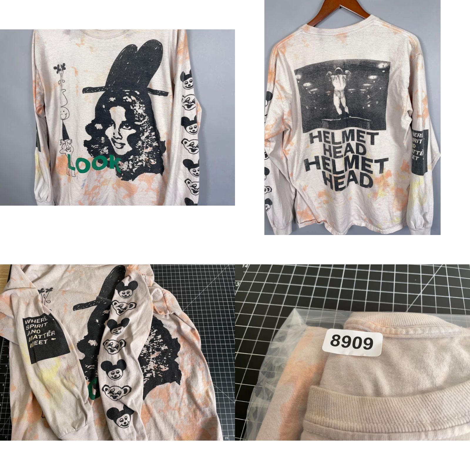 Vintage VINTAGE Psychedelic Tie Dye Shirt Adult Large Gray Orange Graphic Print 90s Hippie Mens Shirt Size US L / EU 52-54 / 3 - 8 Thumbnail