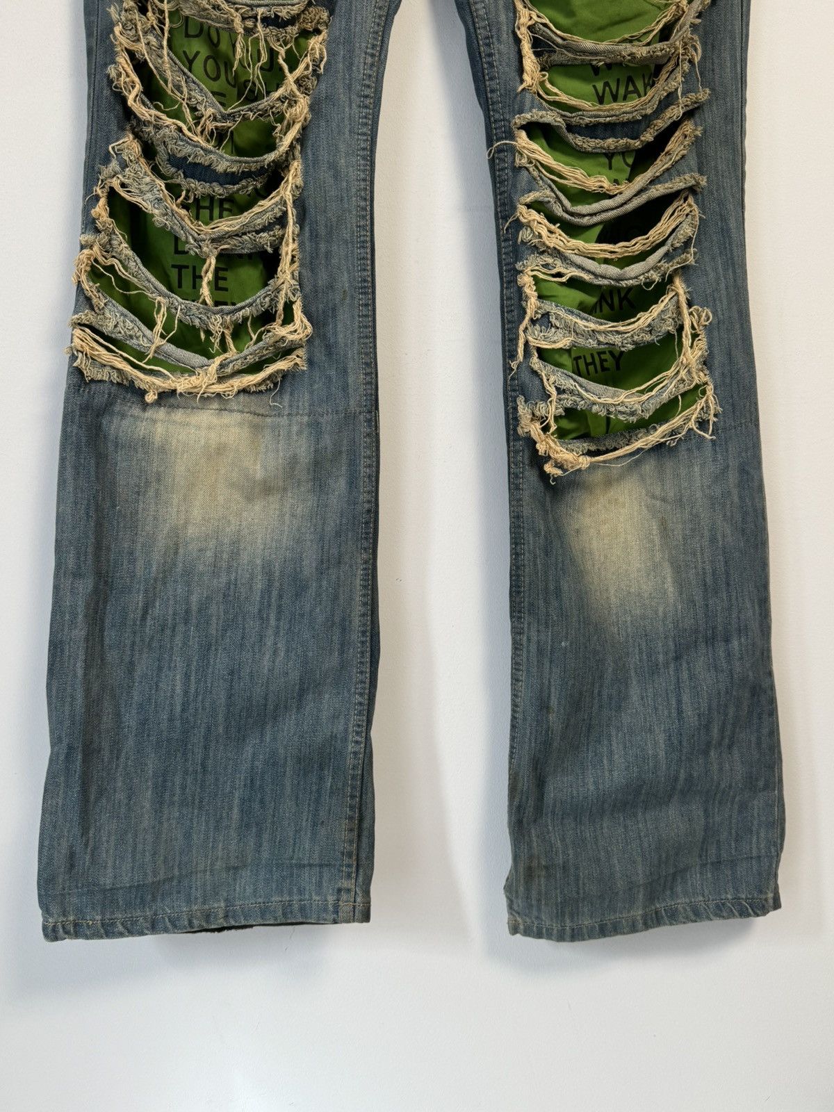 Dolce & Gabbana Vintage Dolce & Gabbana Distressed Faded Poem Denim Jeans Size US 33 - 4 Thumbnail