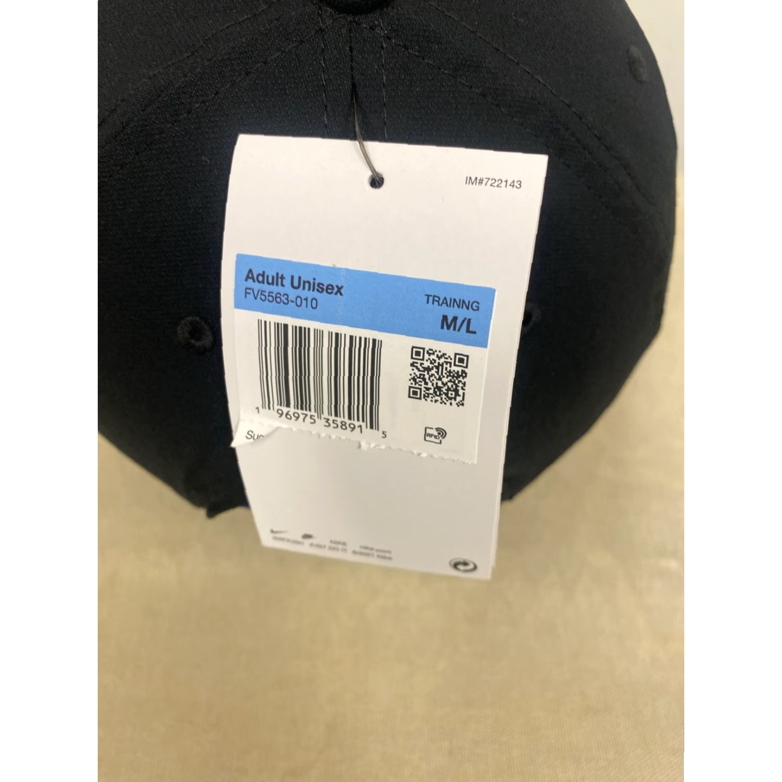 Nike Nike NEW UNISEX BLACK BASEBALL HAT CLUB CAP SWOOSH M/L /475 DRI-FIT ADJUSTABLE M/L polyester solid sports hat Men Size ONE SIZE - 4 Thumbnail