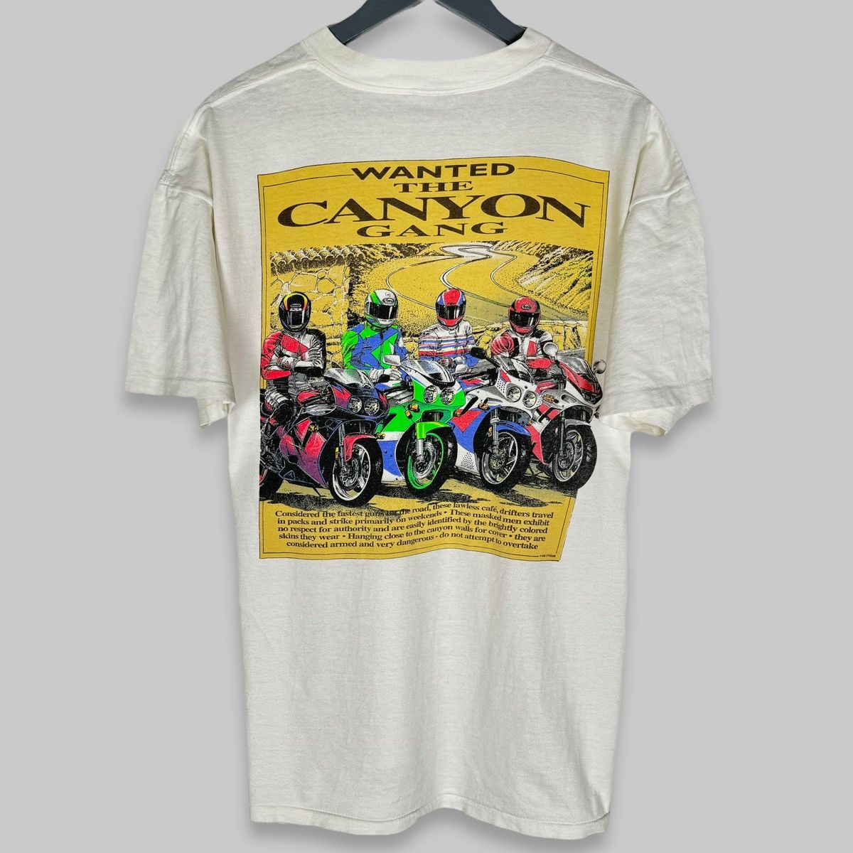 Vintage Vintage 1992 Xtreme Canyon Gang Wanted Oneita T Shirt Size US XL / EU 56 / 4 - 1 Thumbnail