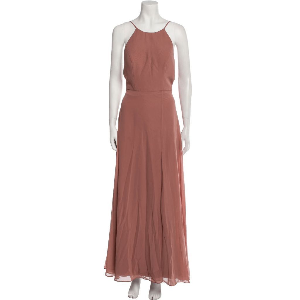 Other Jenny Yoo Pink Halter Maxi Dress Size M Chiffon Evening Gown Size M / US 6-8 / IT 42-44 - 1 Thumbnail