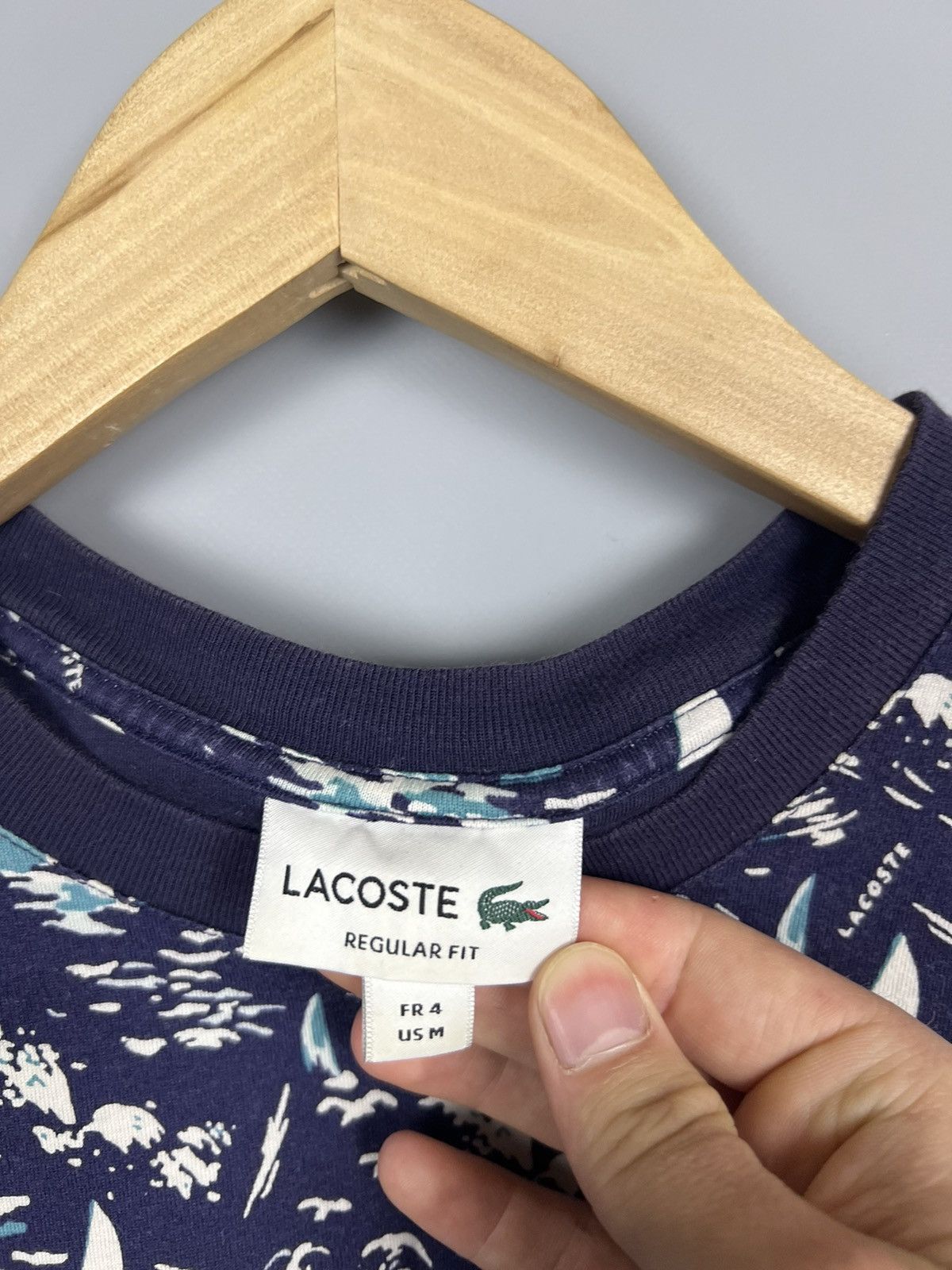 Lacoste (S-M) Rare Lacoste crocodile multi logo monogram tee Size US M / EU 48-50 / 2 - 4 Thumbnail