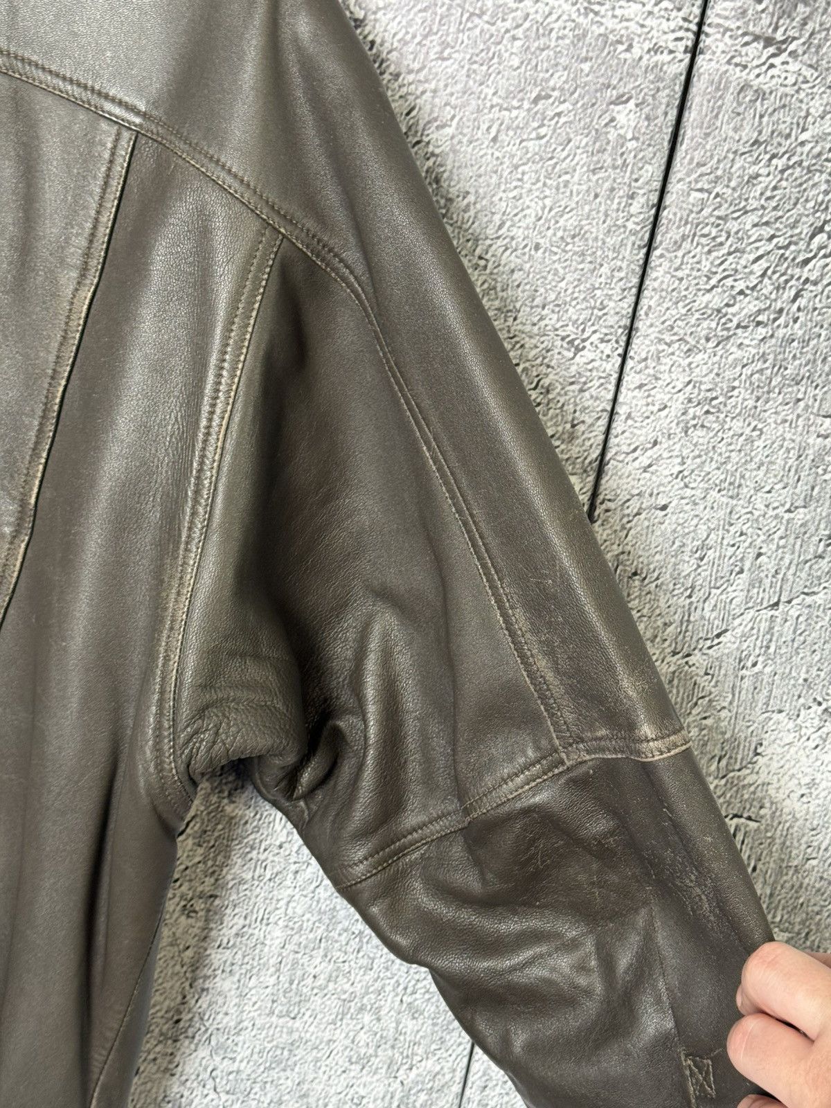 Vintage Vintage Brown Leather Jacket Retro Style Flight Bomber Size US L / EU 52-54 / 3 - 18 Thumbnail