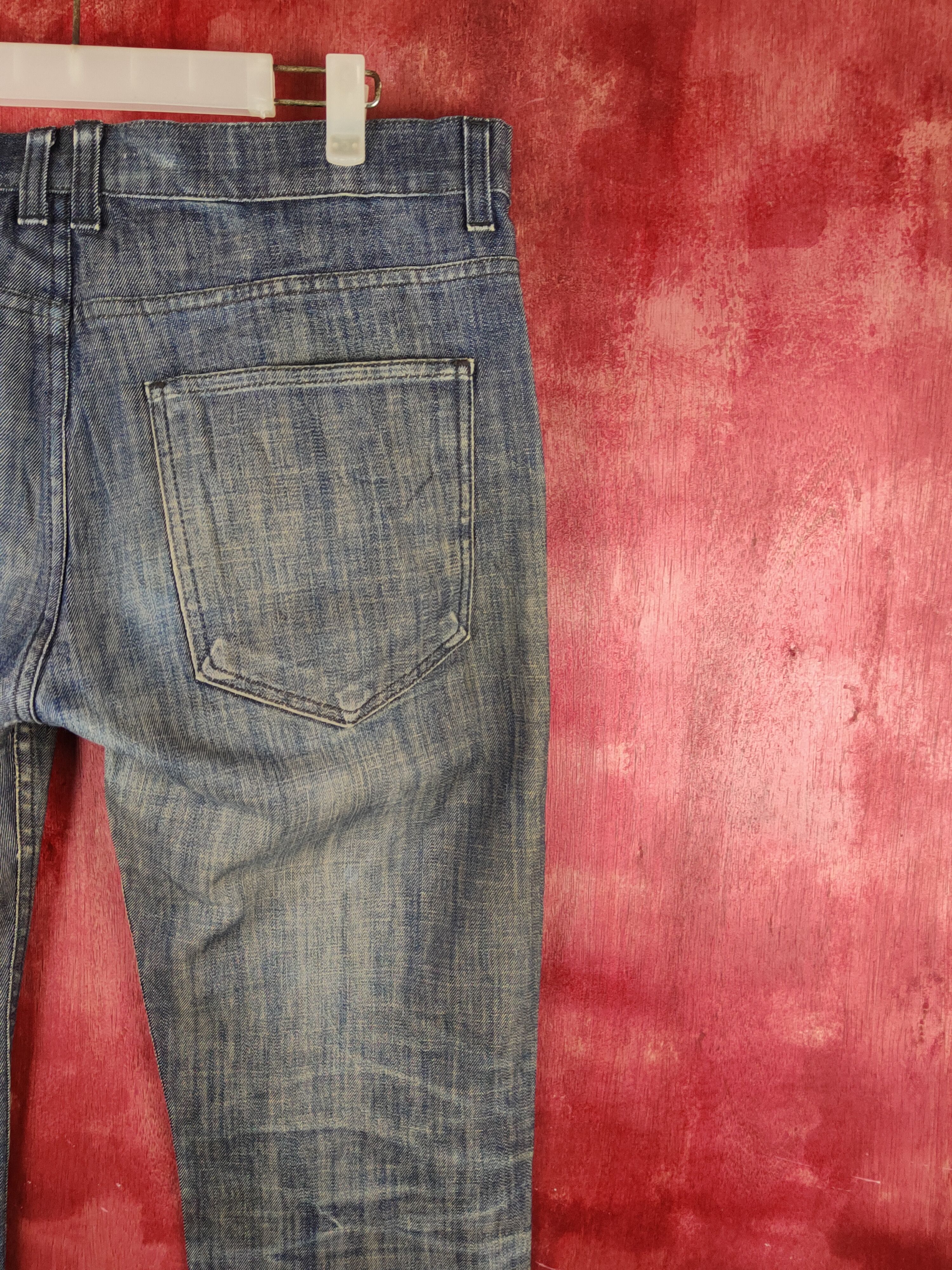 Japanese Brand Twentyone Dark Blue Distressed Ripped Jeans #S2145 Size US 35 - 11 Thumbnail