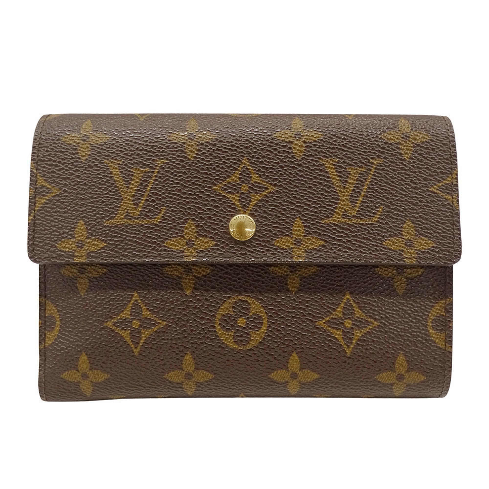 Louis Vuitton Louis Vuitton Women's and Men's Tri-fold Wallet, Monogram Canvas, Portefeuille Tresor Etui Chequier, Brown, M61200 Size ONE SIZE - 1 Thumbnail