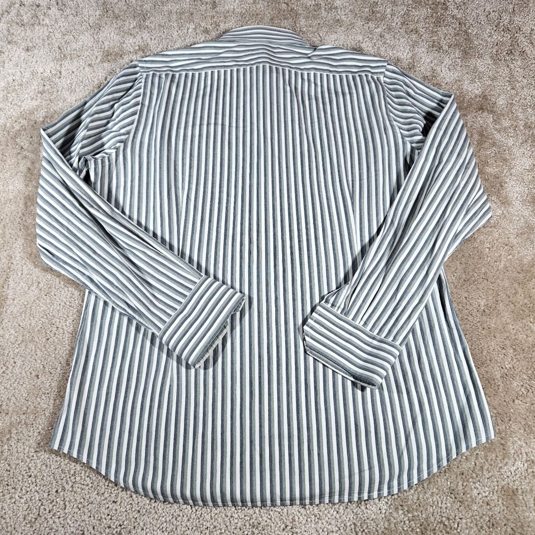 Express Express Shirt Mens Large White Green Button Up Modern Fit Stretch Size US L / EU 52-54 / 3 - 4 Thumbnail