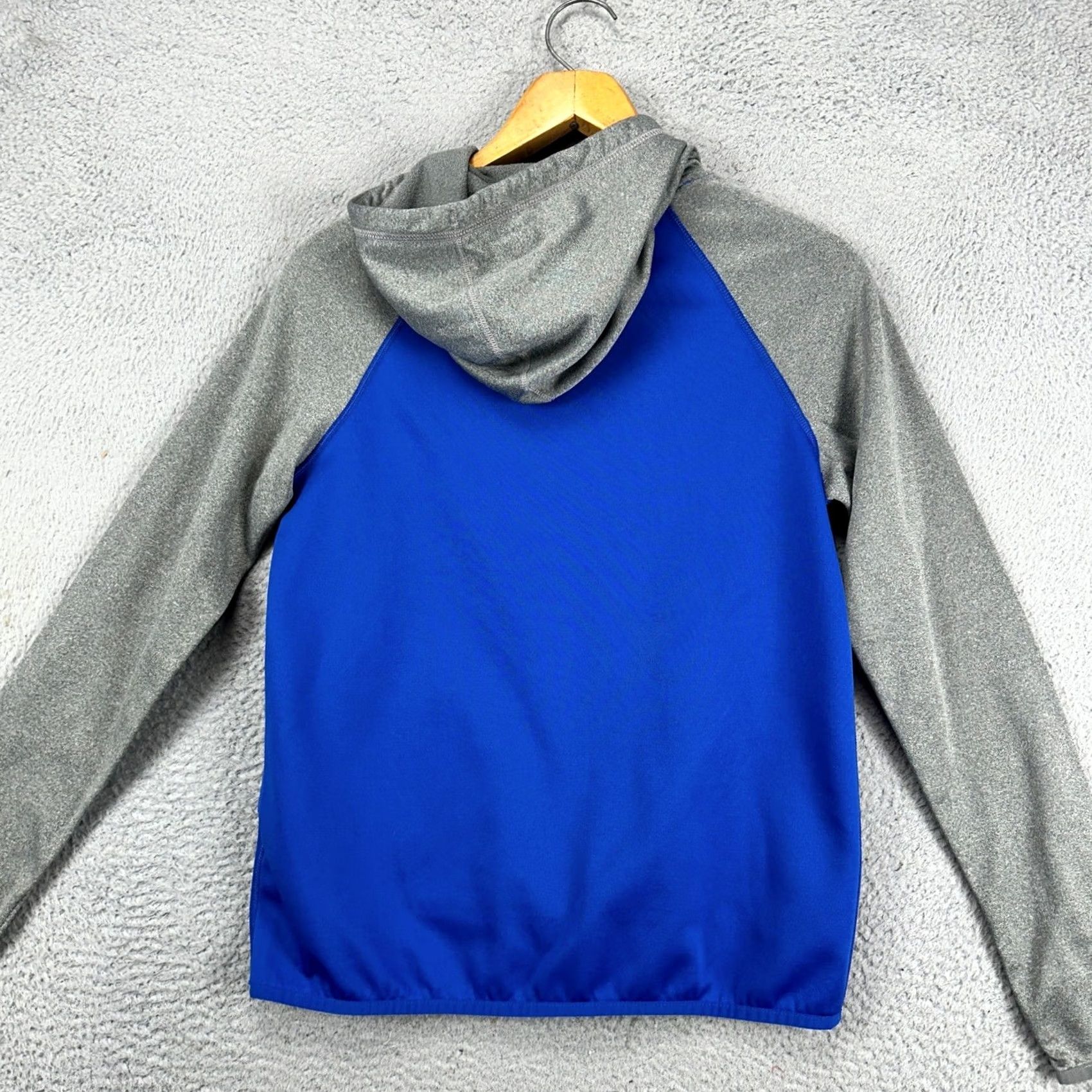 Nike Nike Therma-Fit Mens Hoodie Sweatshirt Small Blue Gray Fleece Lined Drawstring Quilted Size US S / EU 44-46 / 1 - 3 Thumbnail