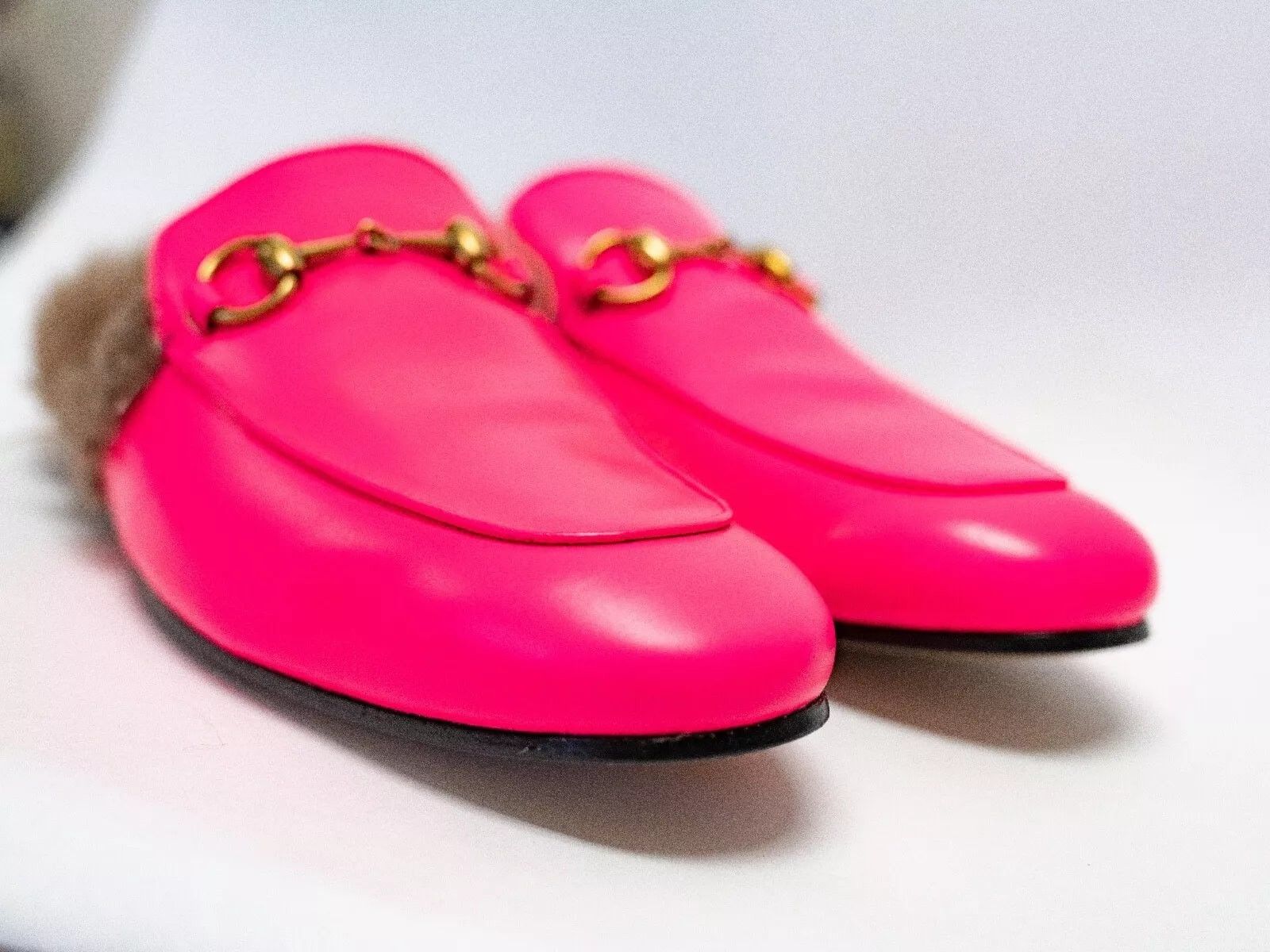Gucci GUCCI Princetown Horsebit Neon Pink Loafer Wool Fur Flat Size US 8 / EU 41 - 8 Thumbnail