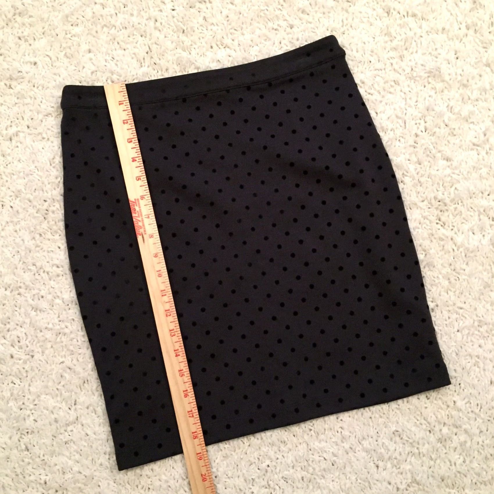 Loft LOFT Skirt Womens 2 Black Pencil Size Polka Dot Knee Length Stretchy Unlined Size 26" / US 2 / IT 38 - 5 Thumbnail