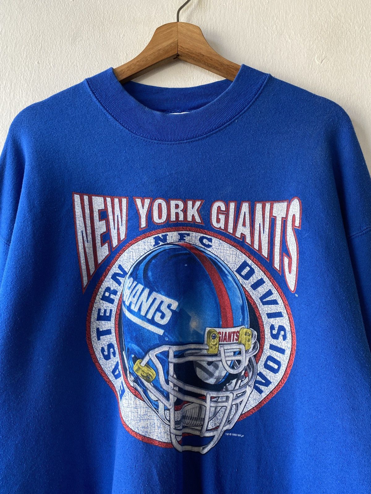 NFL × Vintage Vintage 90’s New York Giants Distressed Sweatshirt Size US XL / EU 56 / 4 - 7 Thumbnail