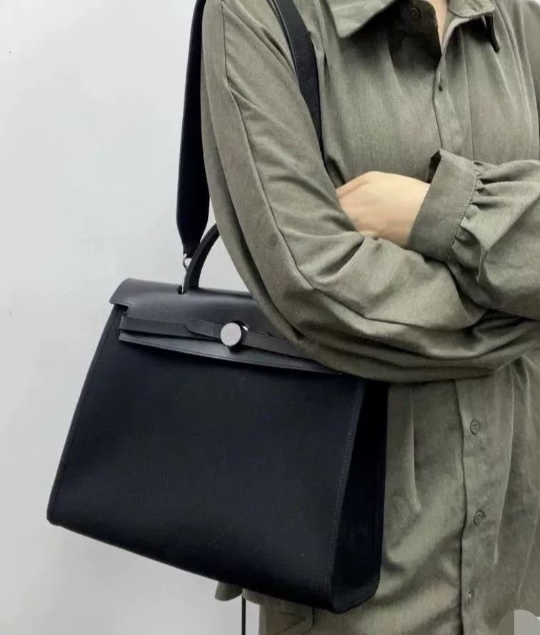 Hermes Hermes Herbag Zip31 Canvas Leather Bag Size ONE SIZE - 1 Thumbnail