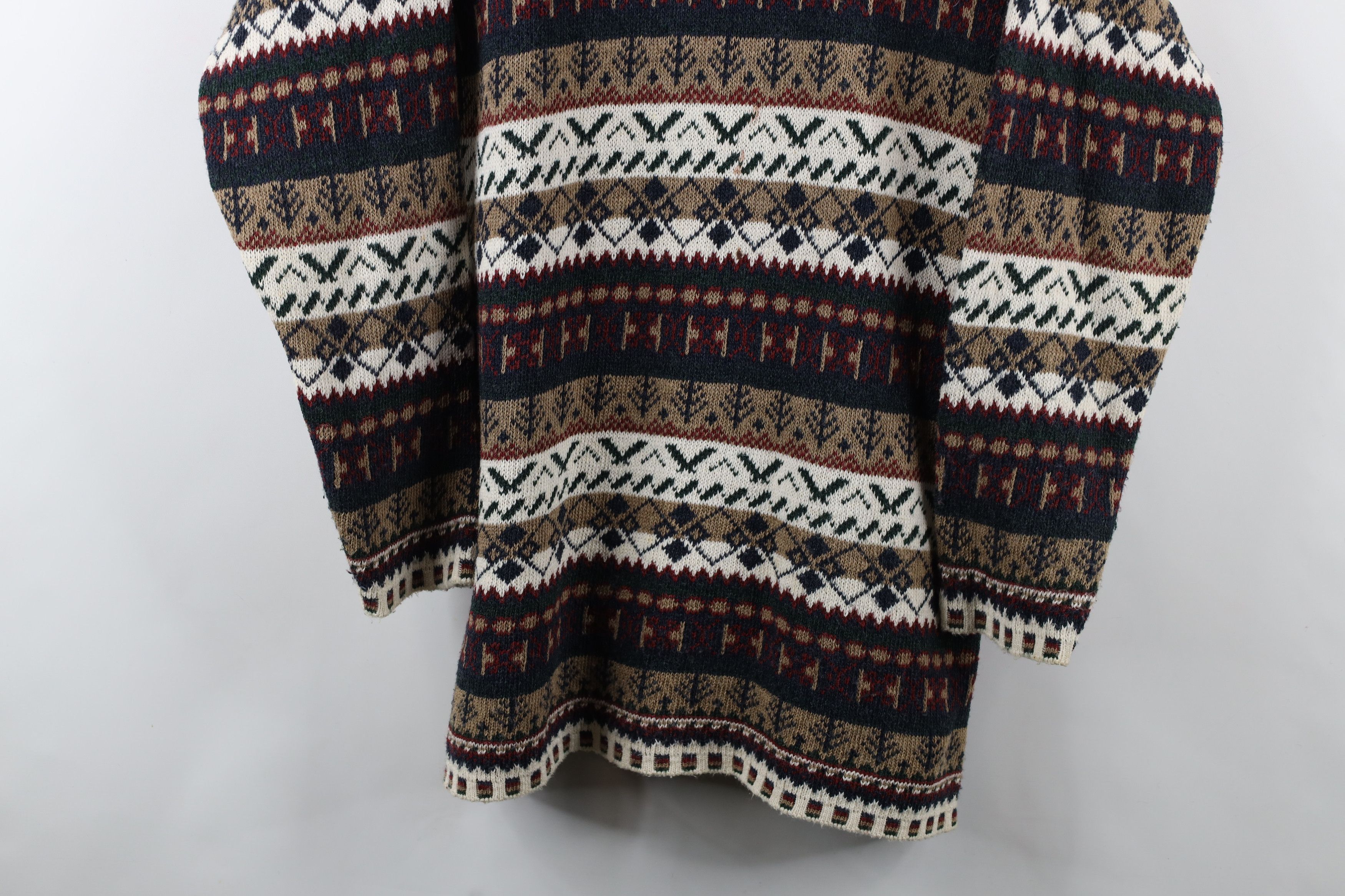 Vintage Vintage 90s Streetwear Fair Isle Turtleneck Tunic Sweater Size M / US 6-8 / IT 42-44 - 3 Thumbnail