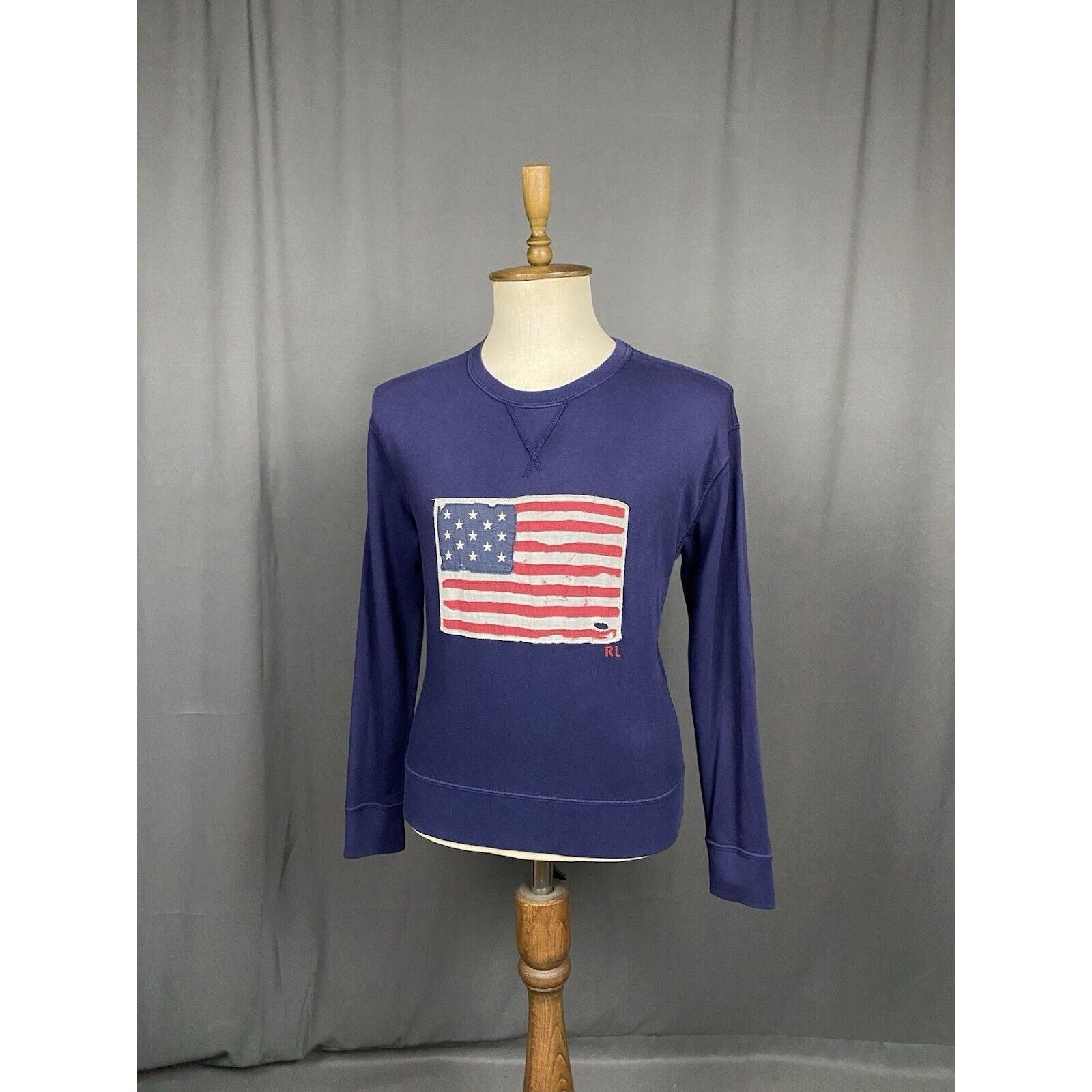 Polo Ralph Lauren Polo Ralph Lauren US FLag Men's Blue Crewneck Sweater Size M Size US M / EU 48-50 / 2 - 2 Thumbnail