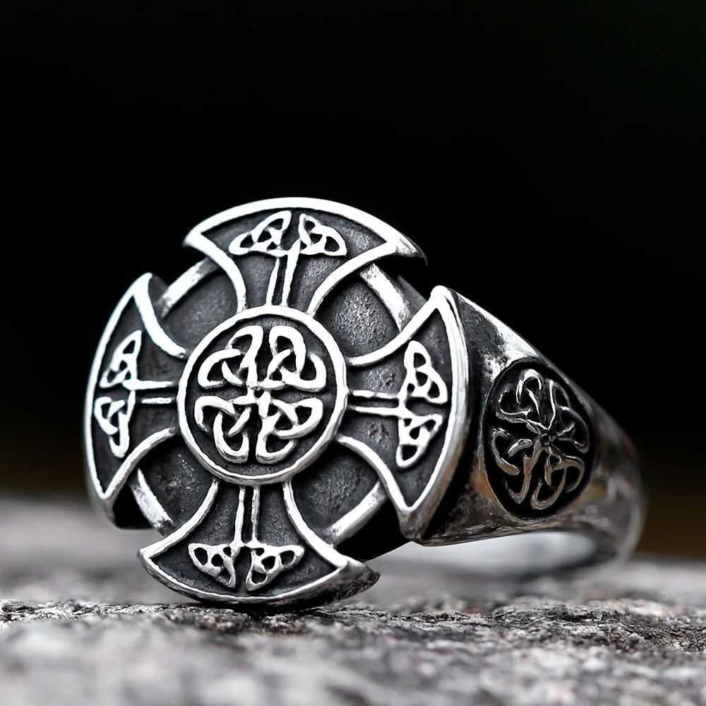 Jewelry Cross Viking Ring Streetwear Jewelry Fashion Gift Size ONE SIZE - 6 Thumbnail