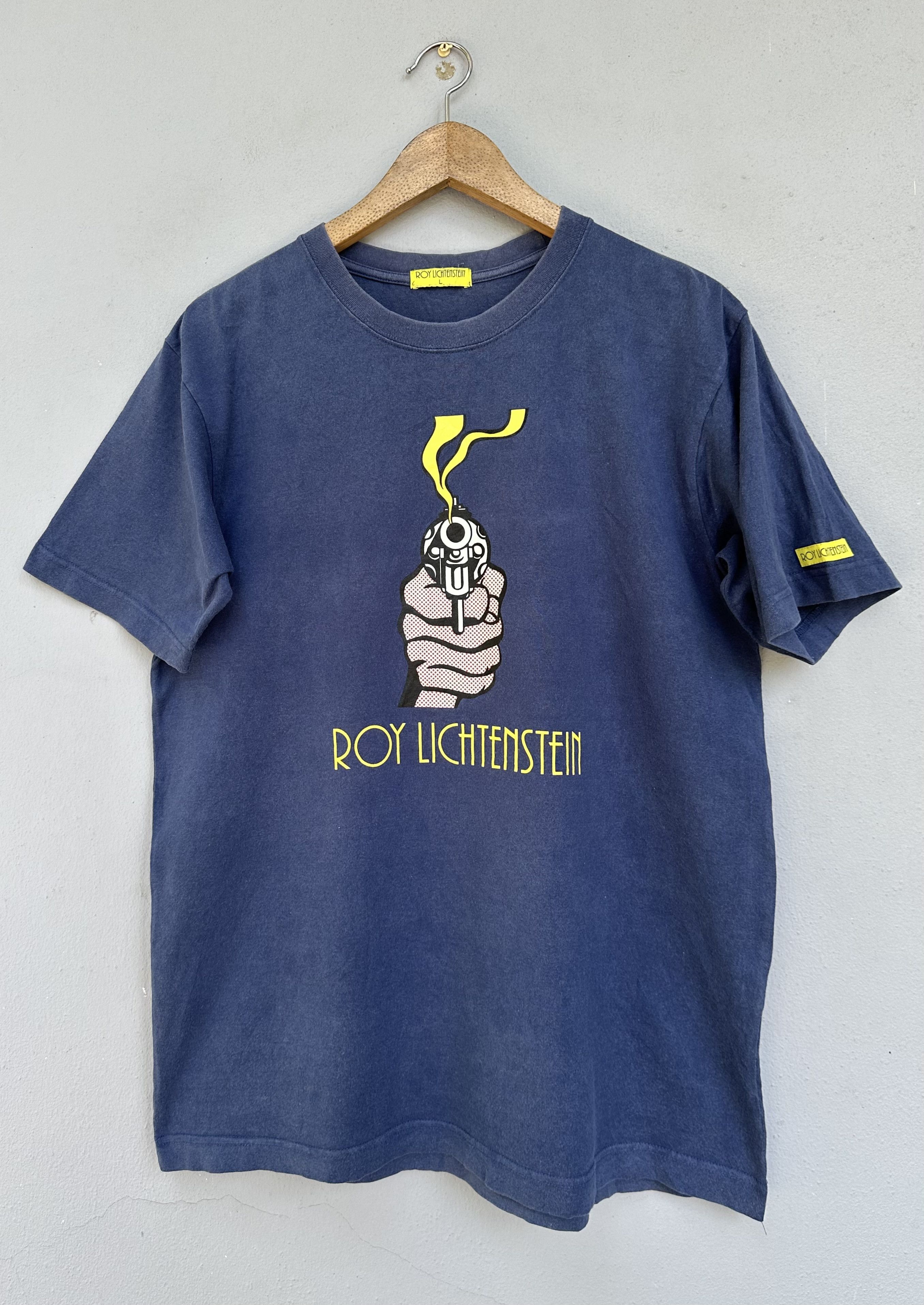 Keith Haring Vintage Roy Lichtenstein ArtWork Photo Gun In American Size US L / EU 52-54 / 3 - 1 Thumbnail