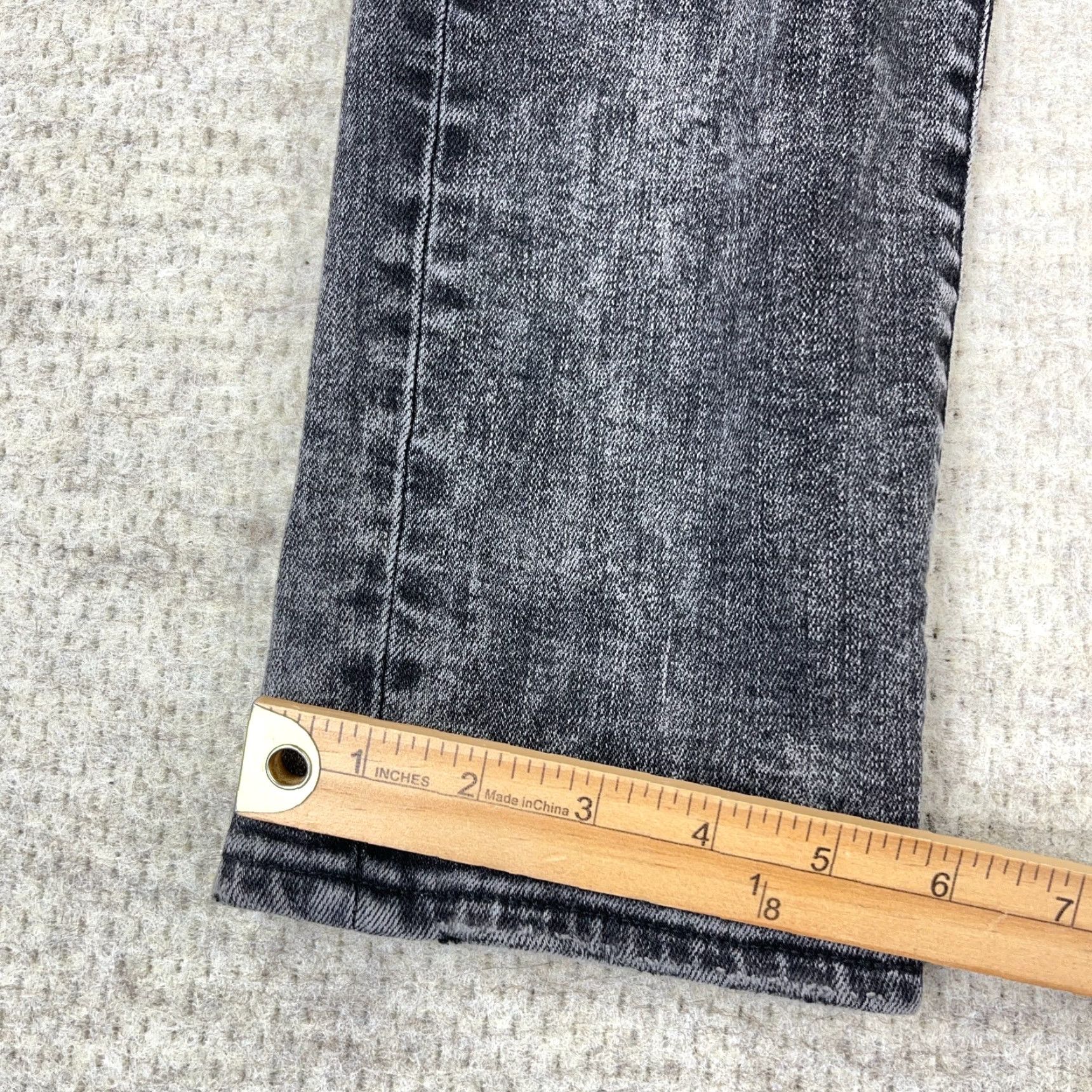 American Eagle Outfitters American Eagle Jeans Men 31x32 Slim Fit Straight Black Distressed Charcoal Wash 5-Pocket Denim Slim Modern Mens Size US 31 - 7 Thumbnail