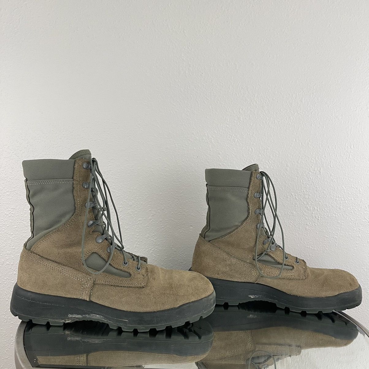 Belleville BELLEVILLE Mens Green Air Force Vibram Lace Up Combat Boots Size US 11.5 / EU 44-45 - 3 Thumbnail