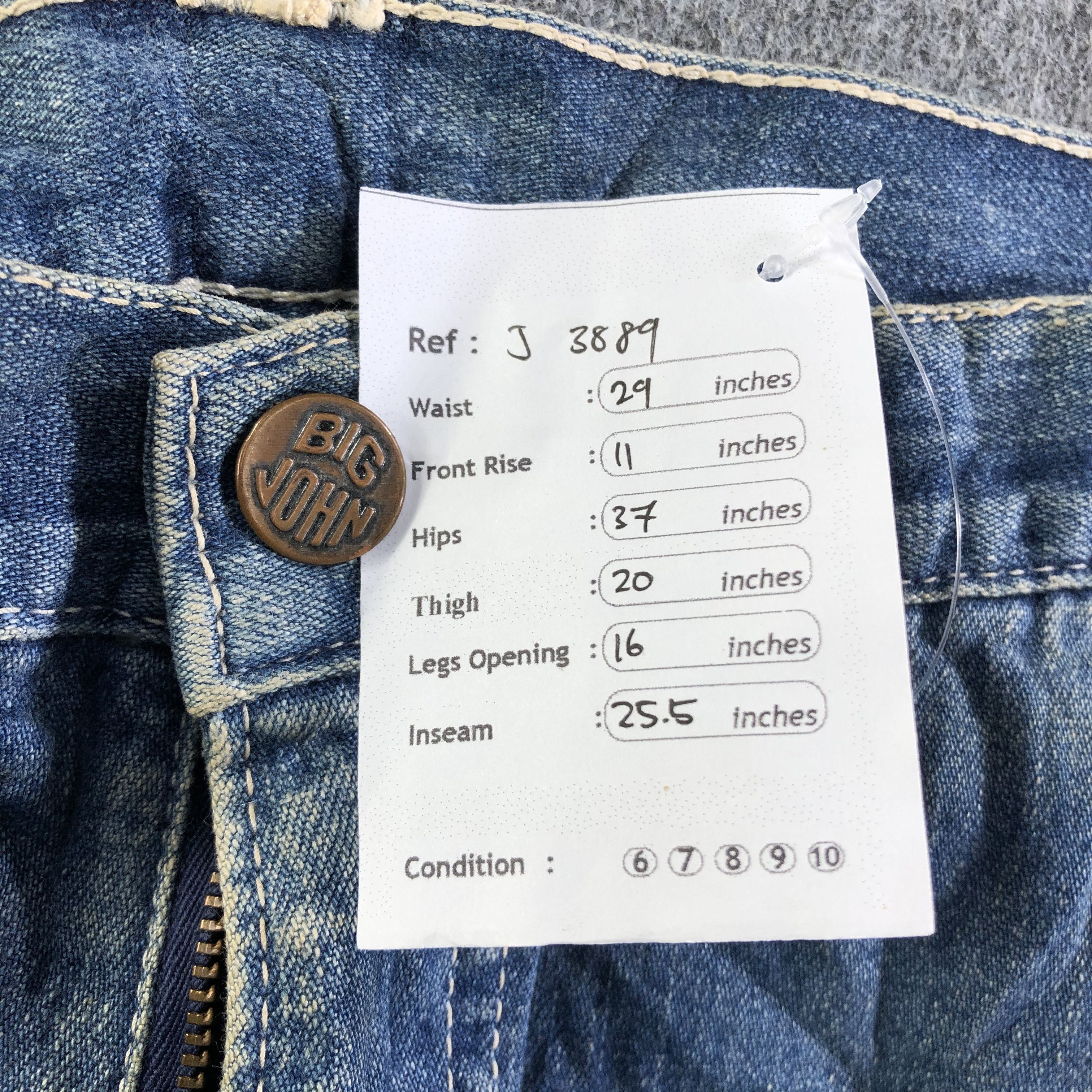 Big John Vintage Blue Wash Big John Jeans-J3889 Size US 29 - 10 Thumbnail