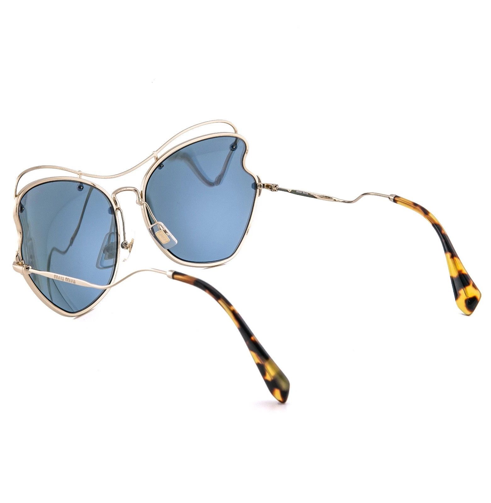 Miu Miu MIU MIU SCENIQUE MU56RS 56R Gold Blue Mirrored Metal Size ONE SIZE - 2 Thumbnail