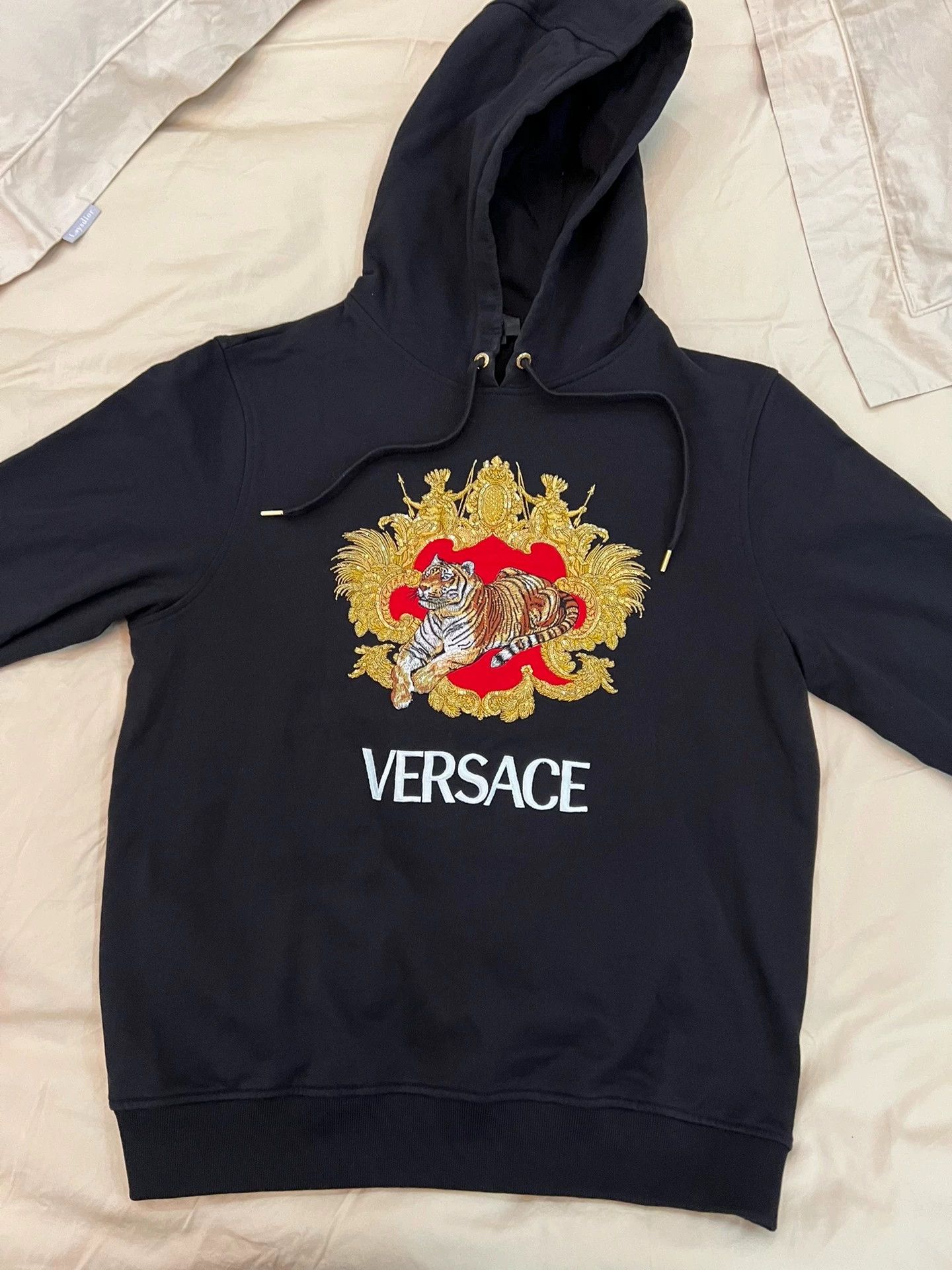 Versace Versace Hoodie L 99N Front Logo Sequin Embroidery Size US L / EU 52-54 / 3 - 1 Thumbnail