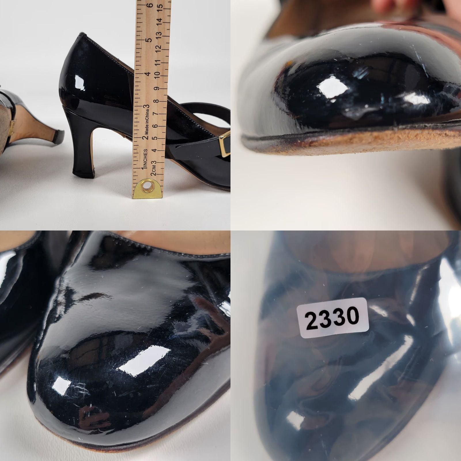 Vintage Anyi Lu Black Patent Leather Buckle Strap Pumps 9 Italy Women's Pump Kitten Heel Formal Party/Cocktail Casual Shoes Size US 9 / IT 39 - 9 Thumbnail