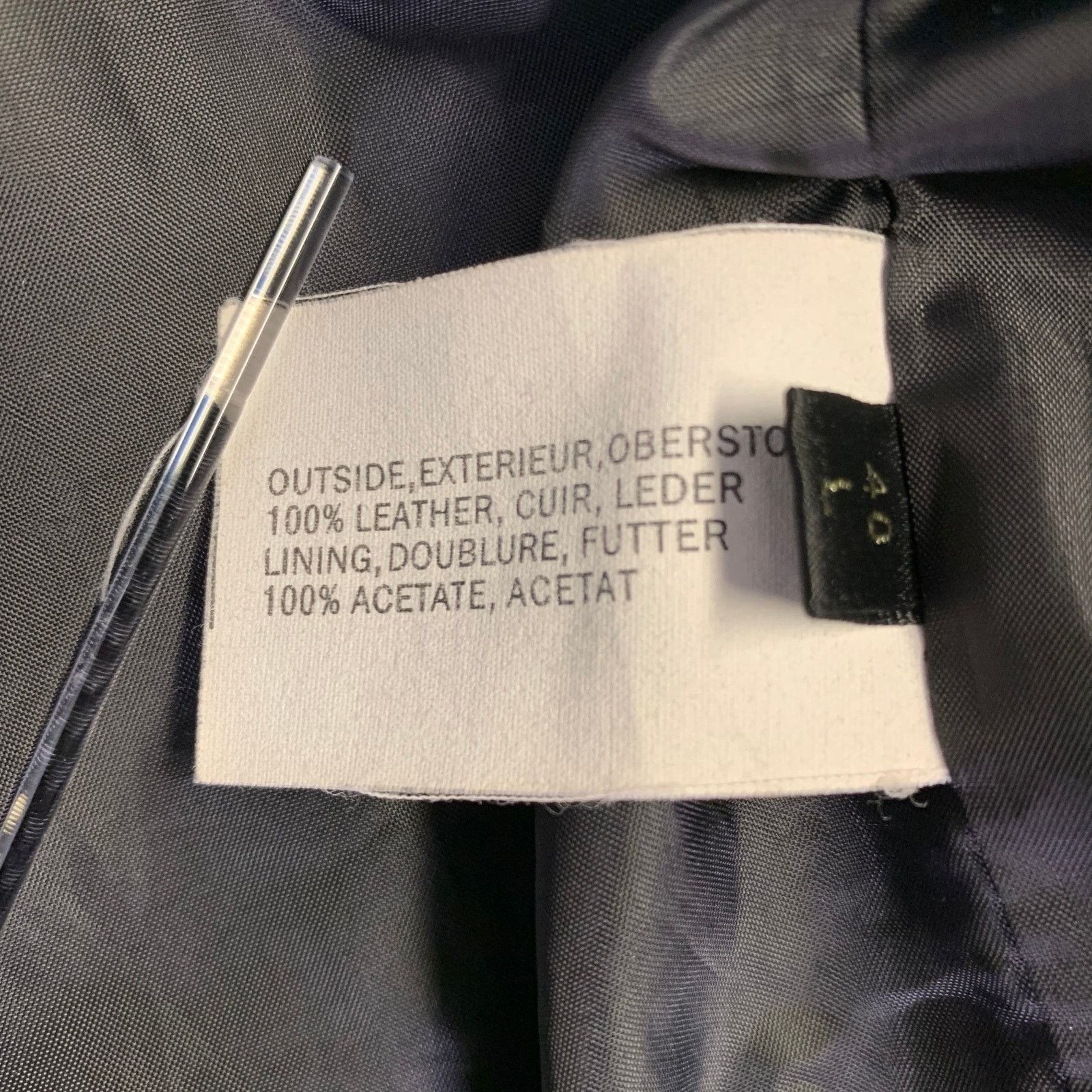 Other NO BRAND Chest Size M Black Leather Motorcycle Jacket Size US L / EU 52-54 / 3 - 7 Thumbnail