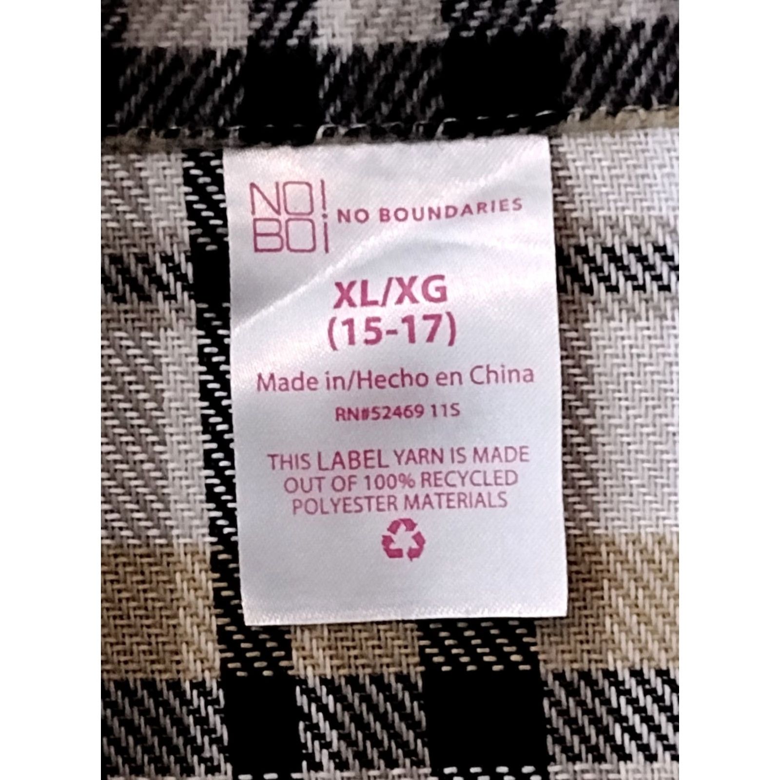 Vintage No Boundaries Shacket Plaid Brown XL Juniors womens Shacket Casual Plaid 15-17 Button Pocket Collared Flannel Polyester" Size XL / US 12-14 / IT 48-50 - 3 Thumbnail
