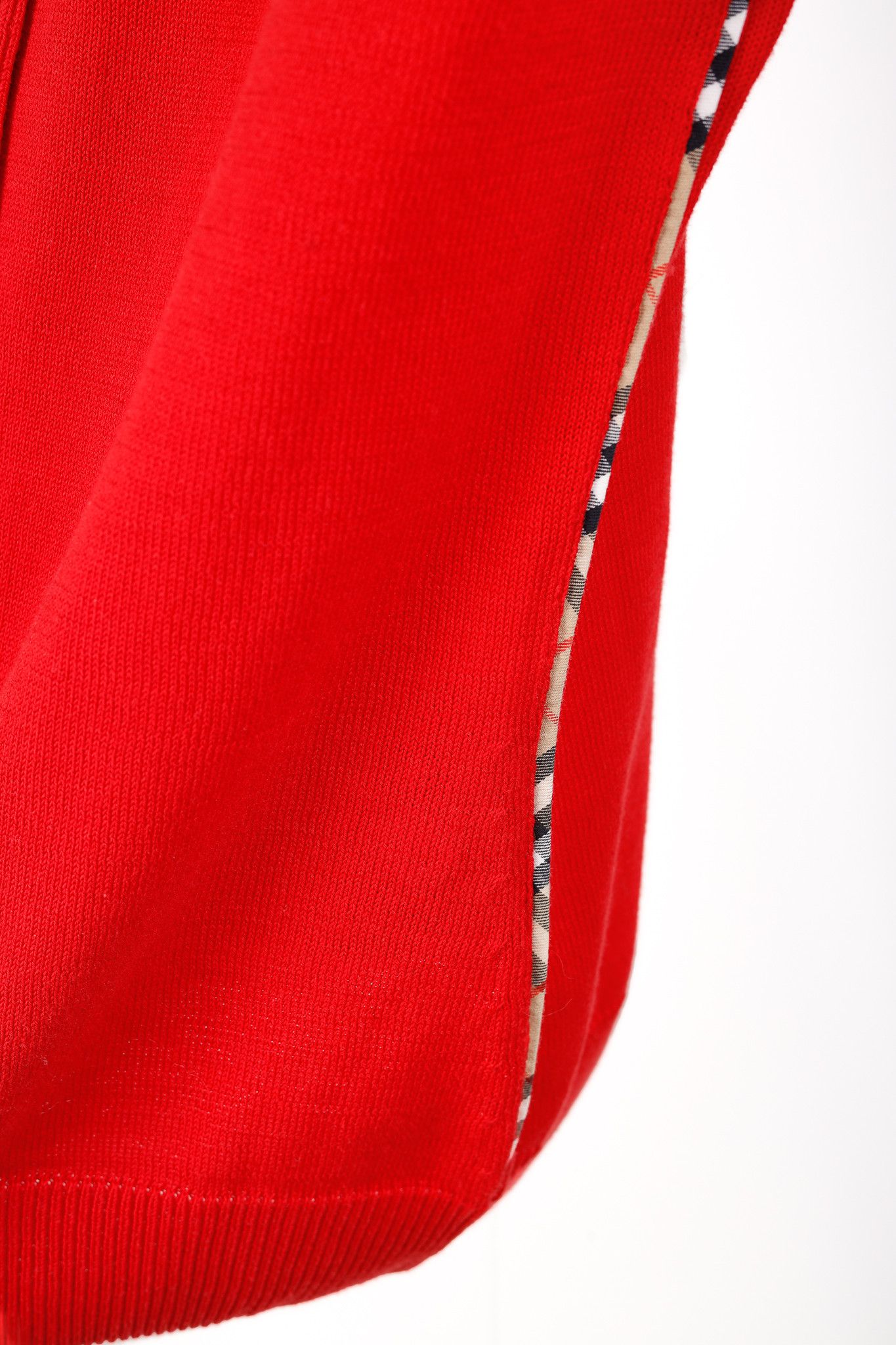Burberry Burberry Golf Check Trim Red Cotton Cardigan Size XS / US 0-2 / IT 36-38 - 8 Thumbnail