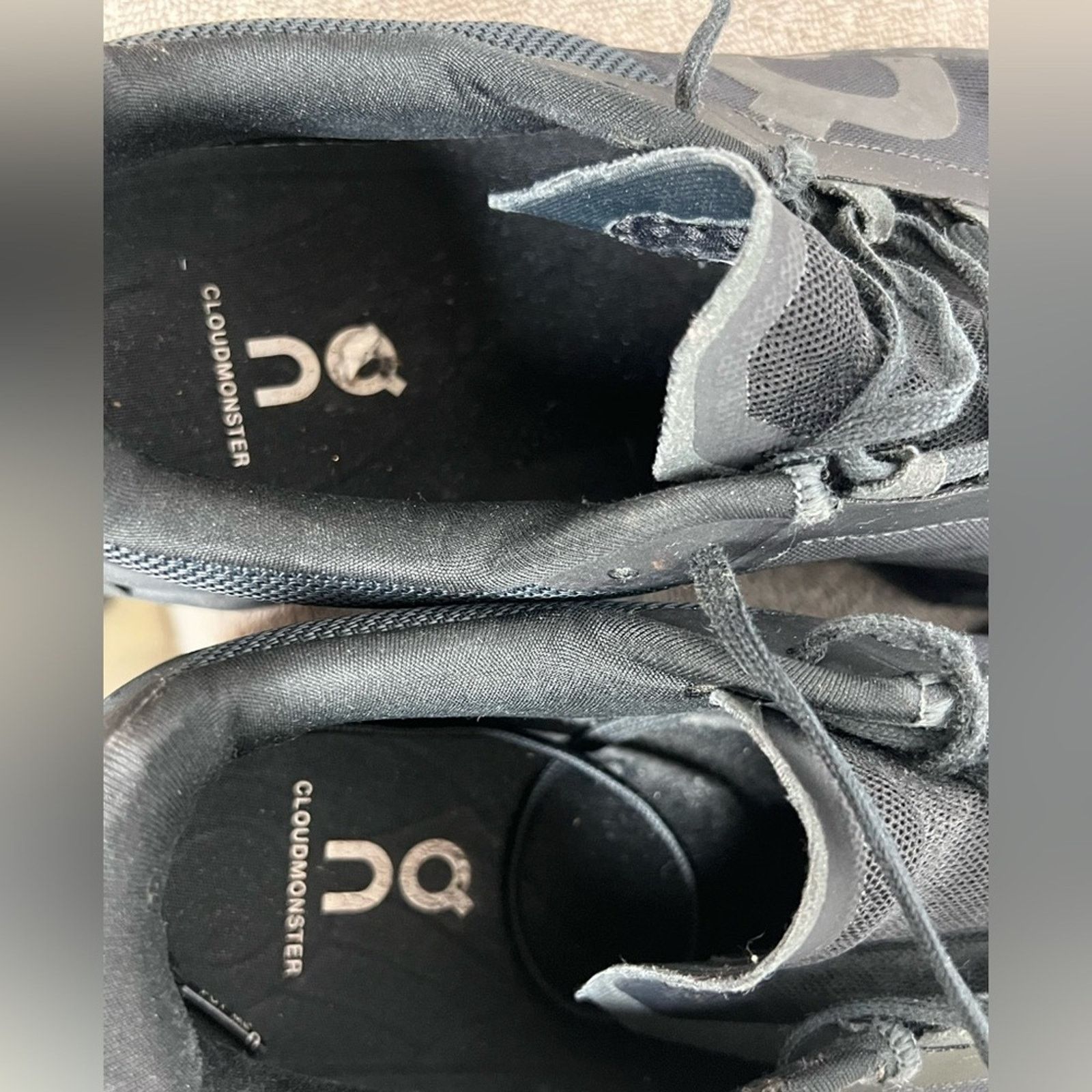 On On Cloud Monster Shoes Mens 12.5 Black Running Sneakers Size US 12.5 / EU 45-46 - 9 Thumbnail
