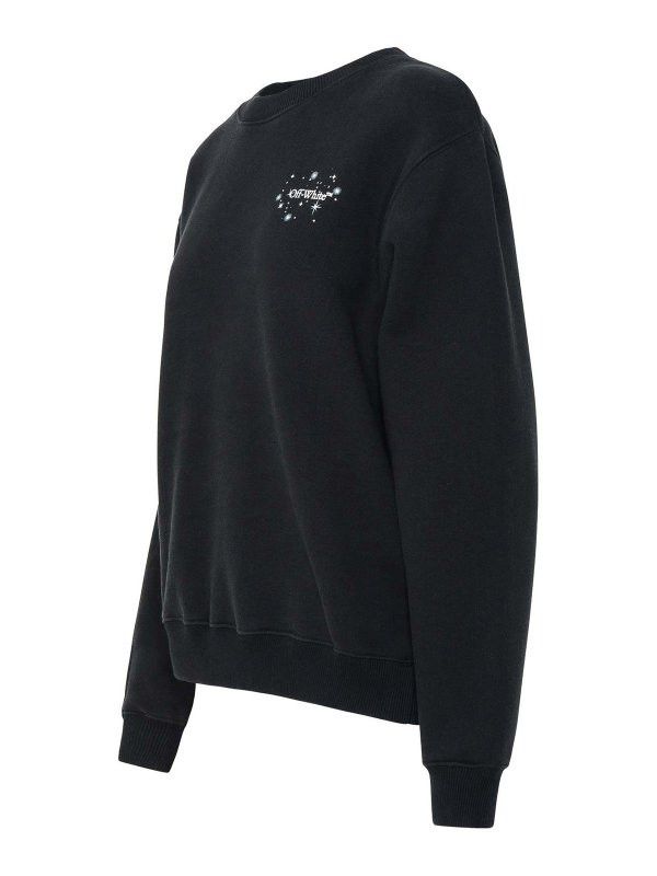 Off-White o1mle0425 Bling Stars Arrow Reg Crewneck T-Shirt in Black Size S / US 4 / IT 40 - 3 Thumbnail