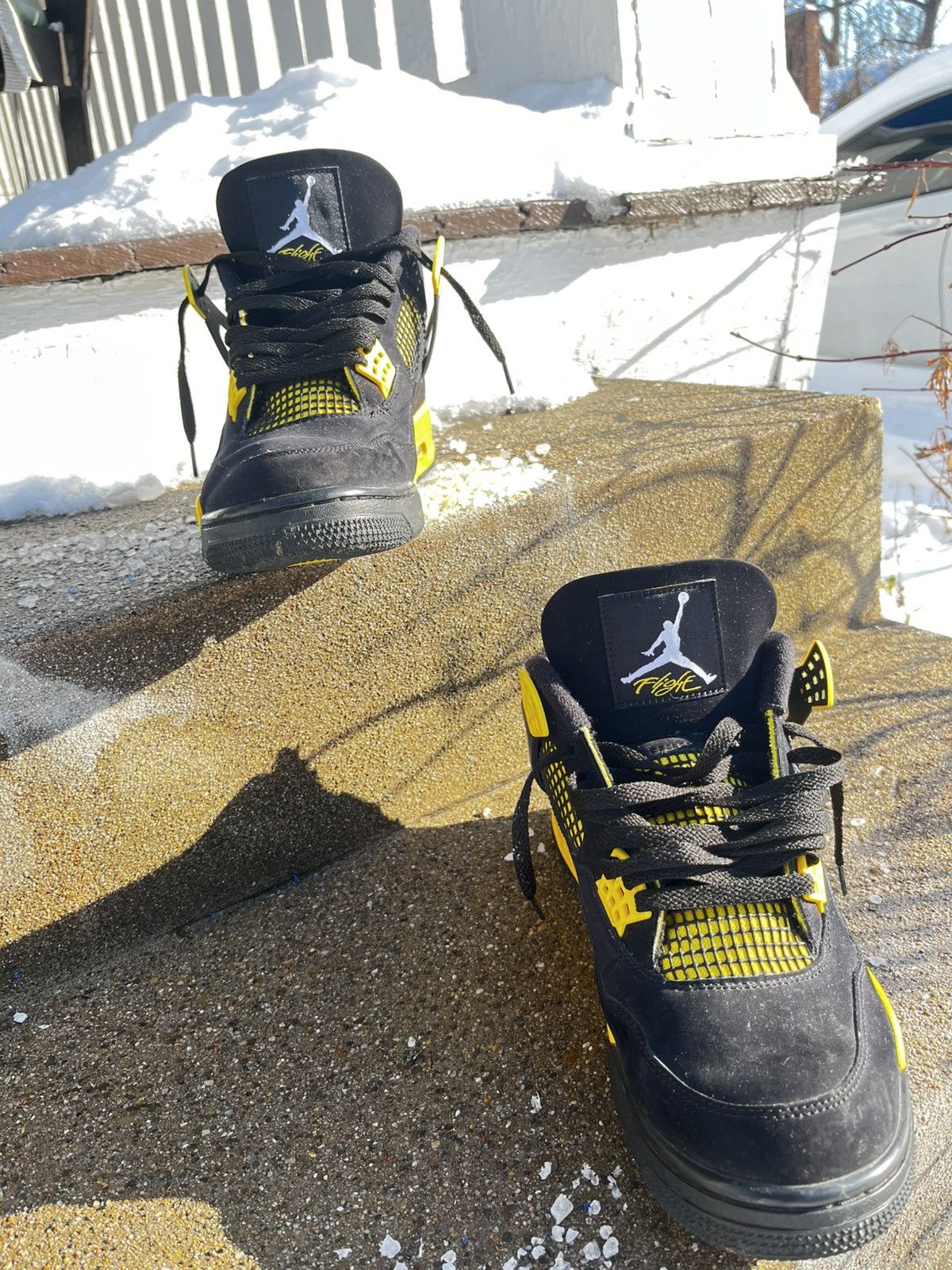 Jordan Brand Air jordan 4’s “thunders” yellow & black Size US 12 / EU 45 - 2 Thumbnail