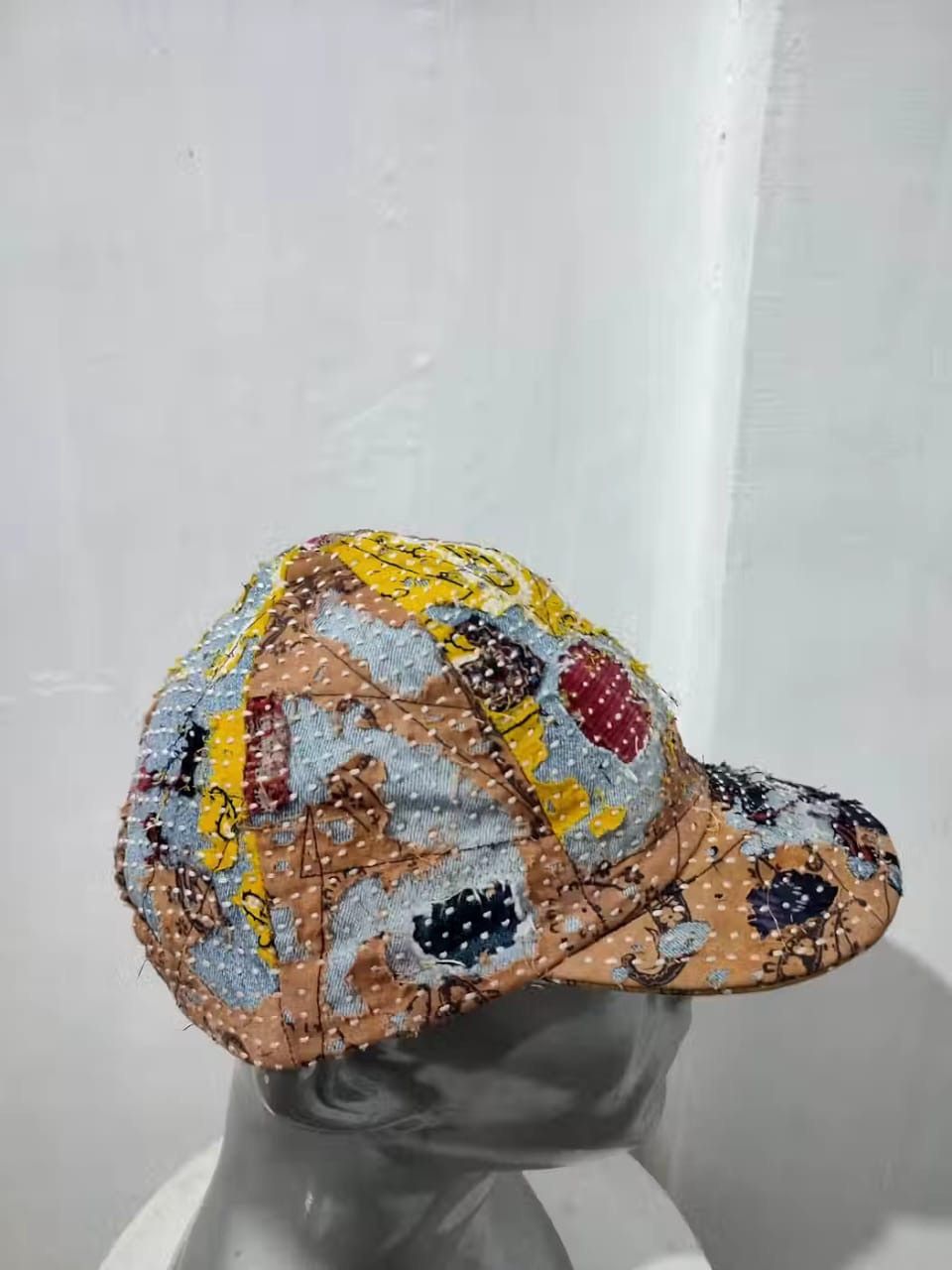 Handmade Custom Made Distressed Paisley patchwork Boro hats Size ONE SIZE - 6 Thumbnail