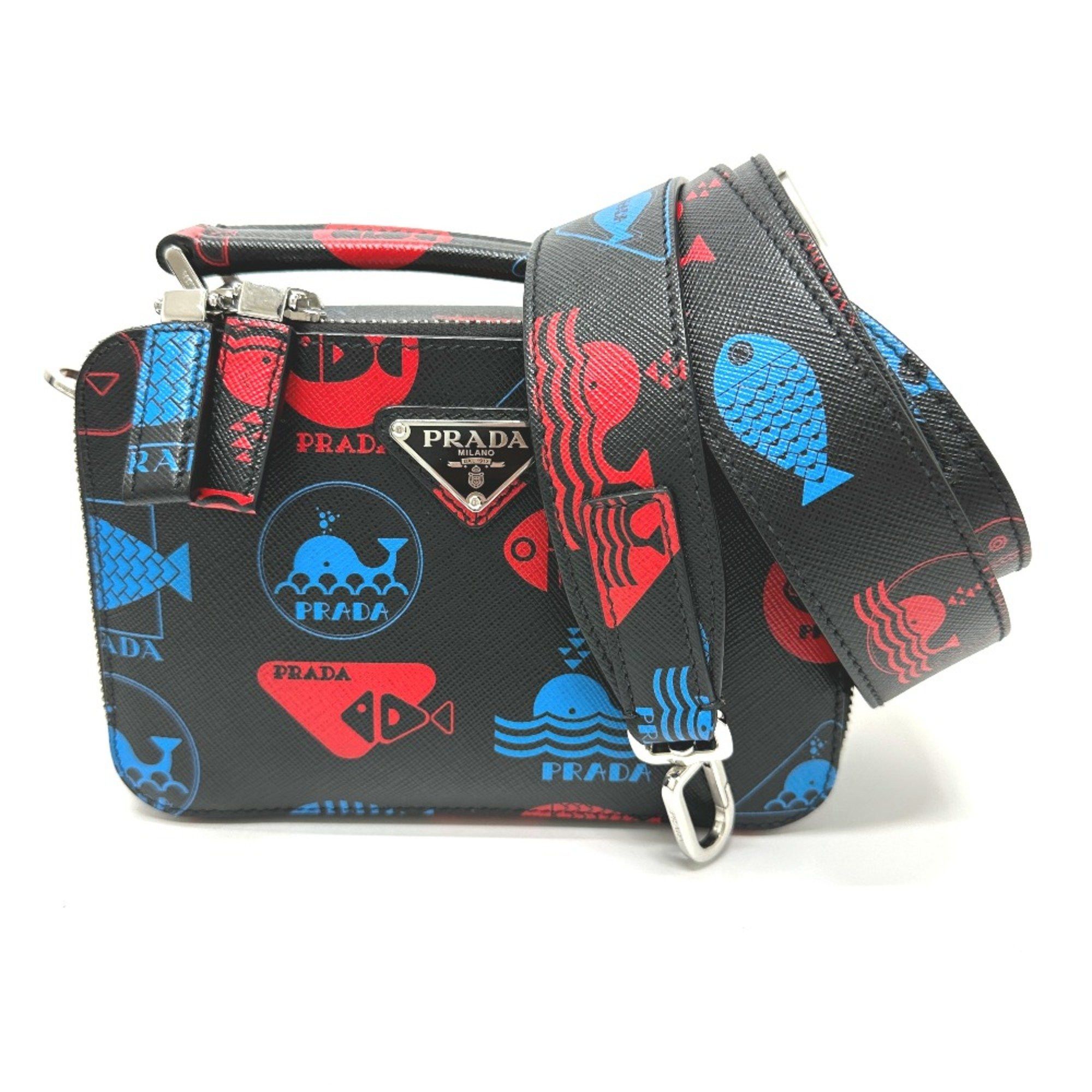 Prada PRADA 2VH070 whale whale 2WAY Hand Bag Crossbody Vanity Bag Shoulder Bag Black Size ONE SIZE - 1 Thumbnail