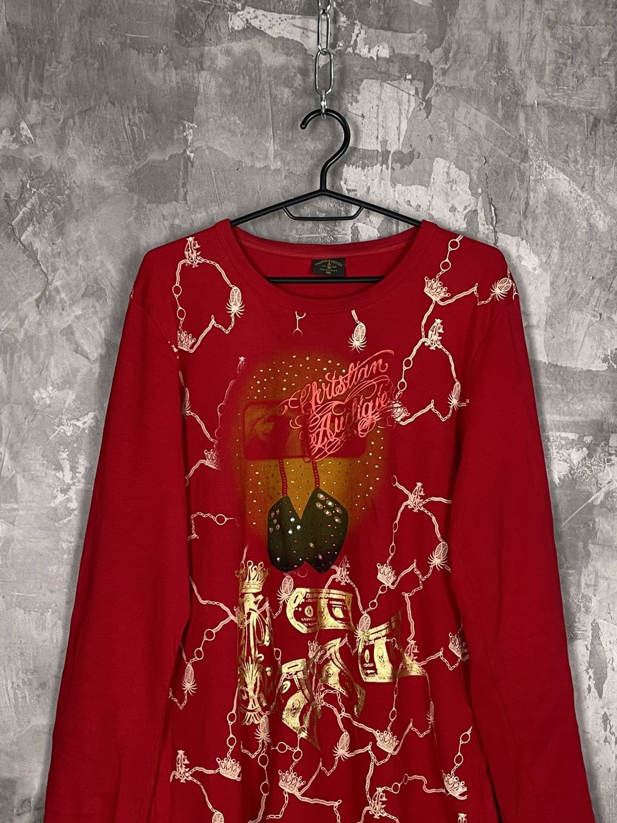 Ed Hardy × Vintage Vintage 00s Christian Audigier Printed Long sleeve T shirt Size XXL / US 16-18 / IT 52-54 - 2 Thumbnail