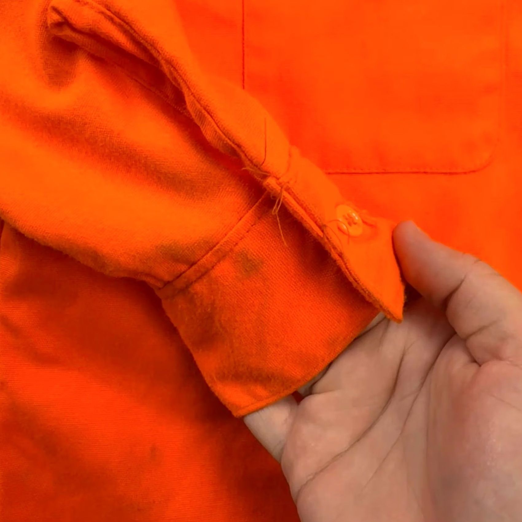 Vintage VTG Five Brothers Flannel Shirt Men Large Blaze Orange High Visibility Hunting Button-Up Jacket Shirt Size US L / EU 52-54 / 3 - 5 Thumbnail