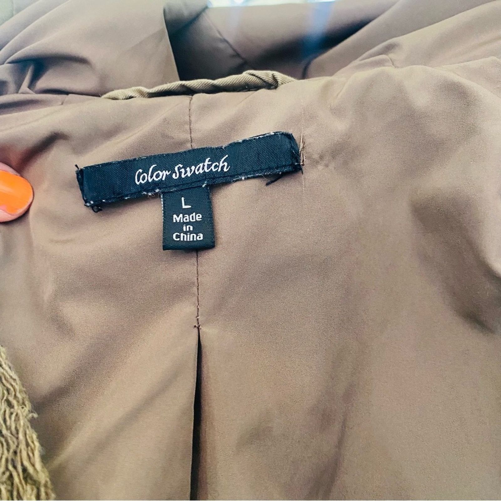 Urban Outfitters UO URBAN Olive Green Khaki Anorak Hooded Zip Tie Jacket Coat Size L / US 10 / IT 46 - 7 Thumbnail