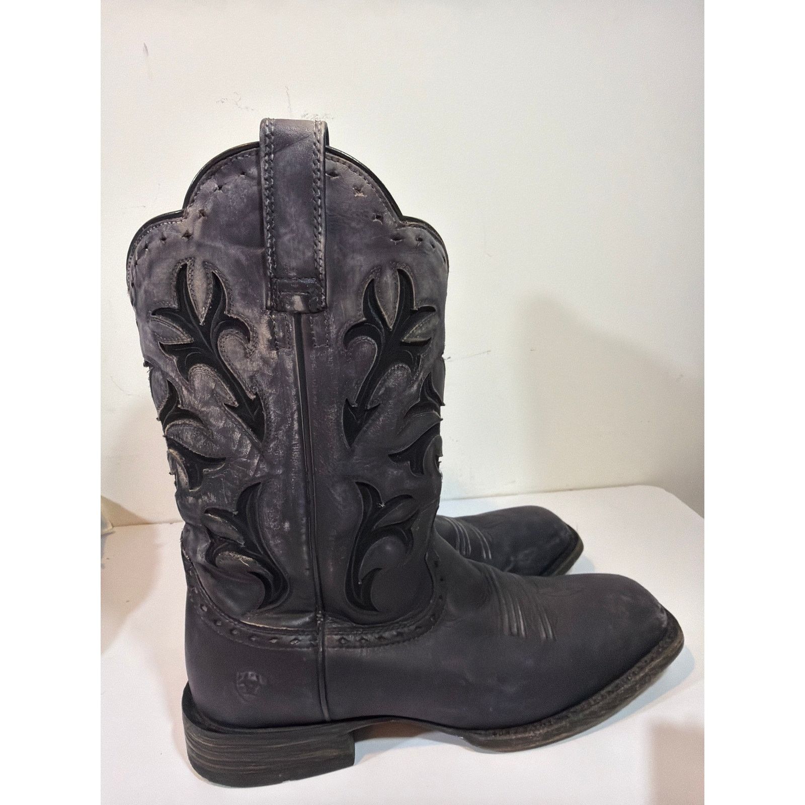 Ariat Ariat Size 10.5 EE Black Leather Square Toe Cowboy Boots Size US 10 / EU 43 - 5 Thumbnail