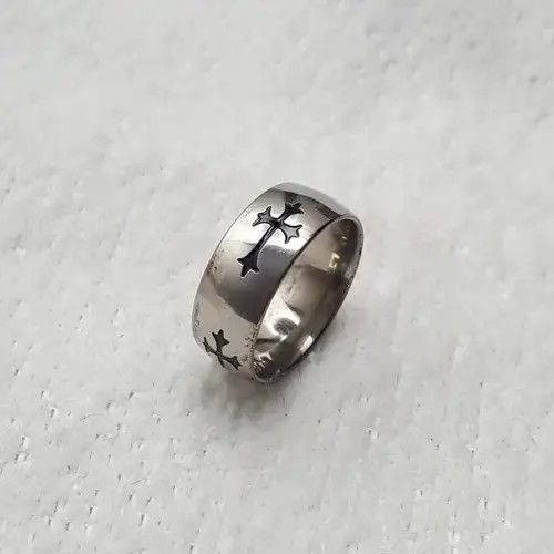 Jewelry × Ring Of Fire Silver Black Enamel Cross Ring Size - 11.50 - RGN -766 Size ONE SIZE - 1 Thumbnail