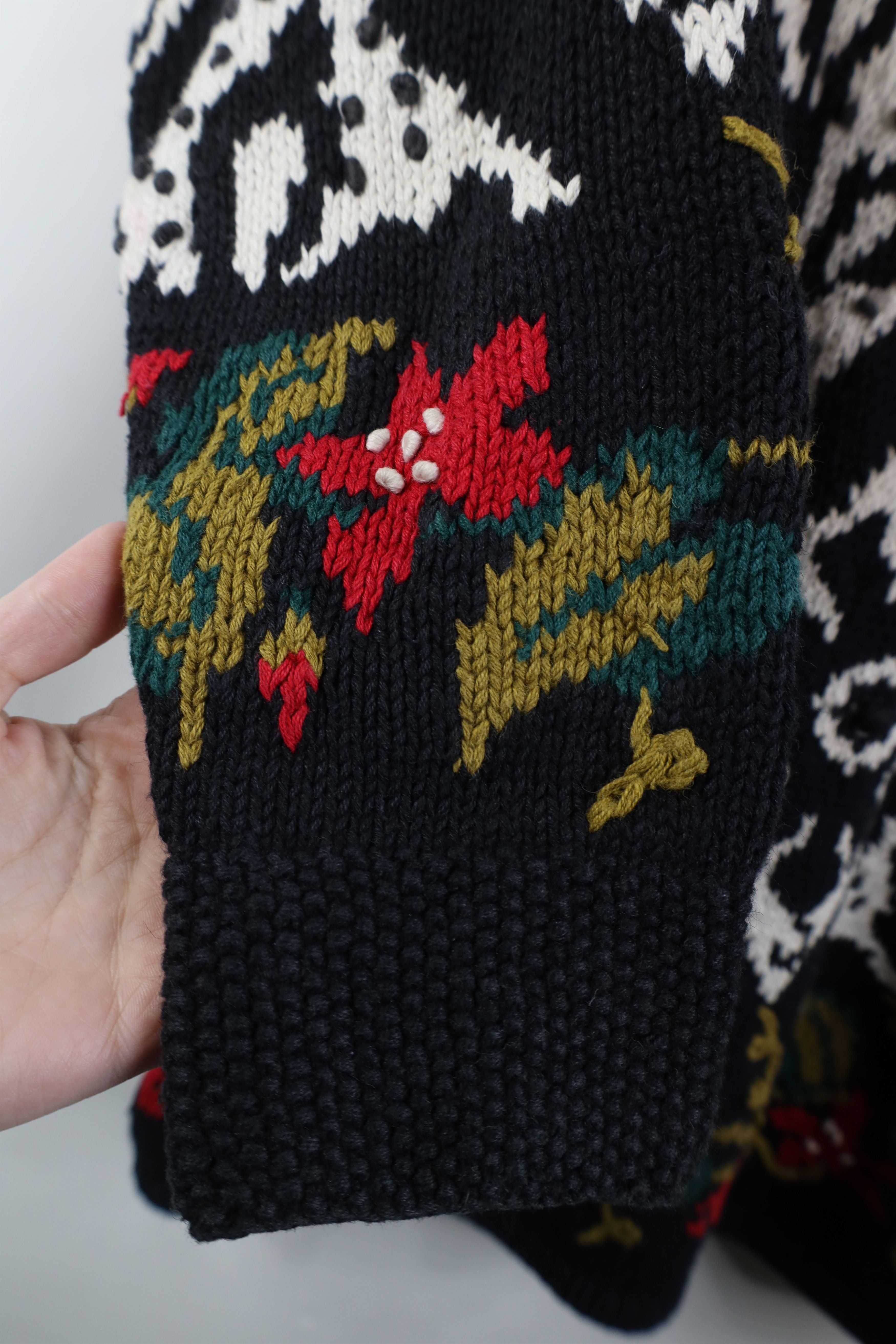 Express Vintage 90s Express Hand Knit Flower Tunic Sweater Size L / US 10 / IT 46 - 7 Thumbnail