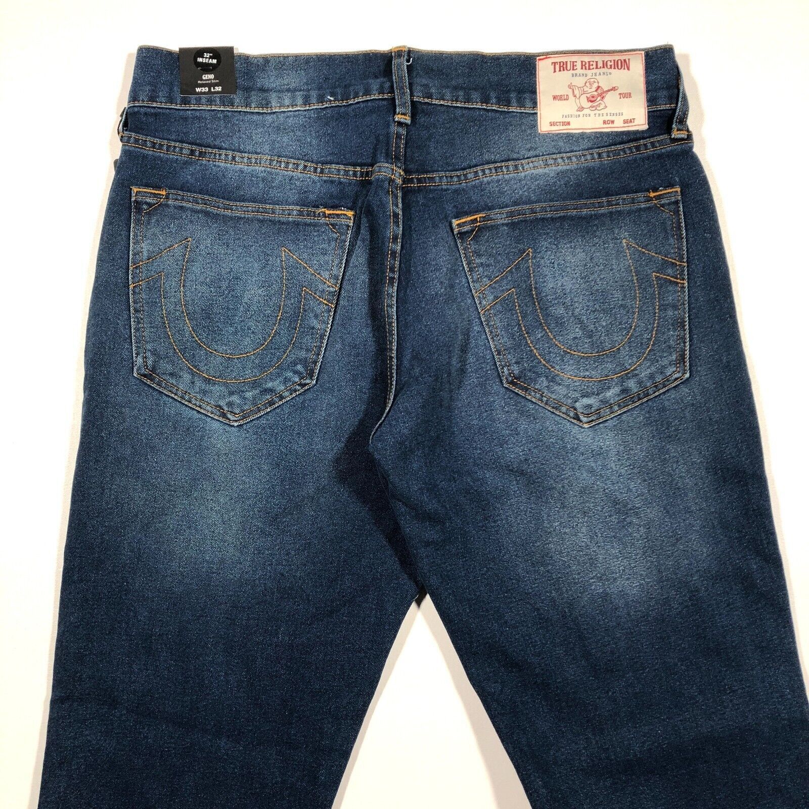 True Religion New True Religion Geno Relaxed Slim Dark Blue Jeans 33x32 Size US 33 - 2 Thumbnail