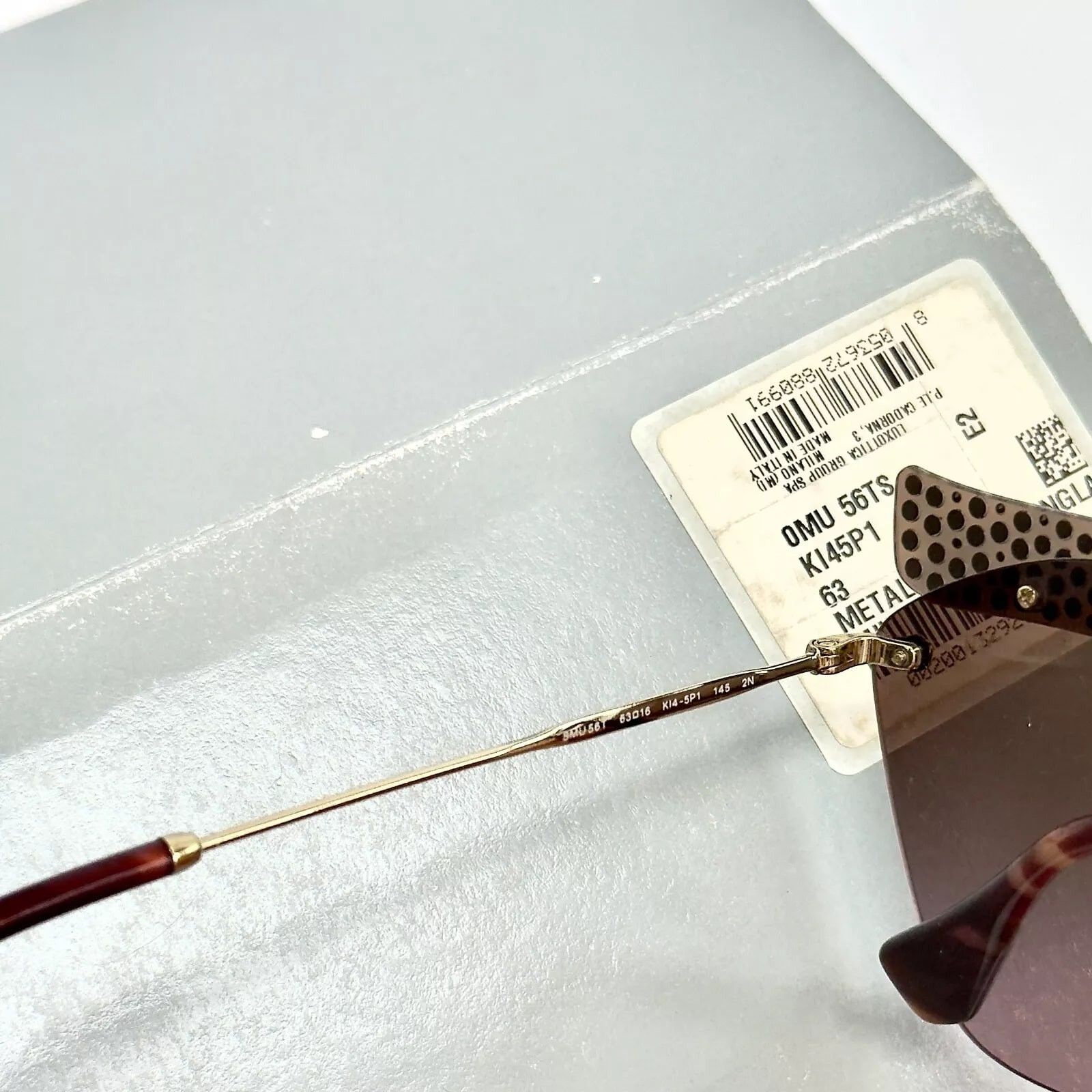 Miu Miu MIU MIU 56T NOIR MU56TS Gold Pink Crystal Rimless Sunglasses Size ONE SIZE - 4 Thumbnail